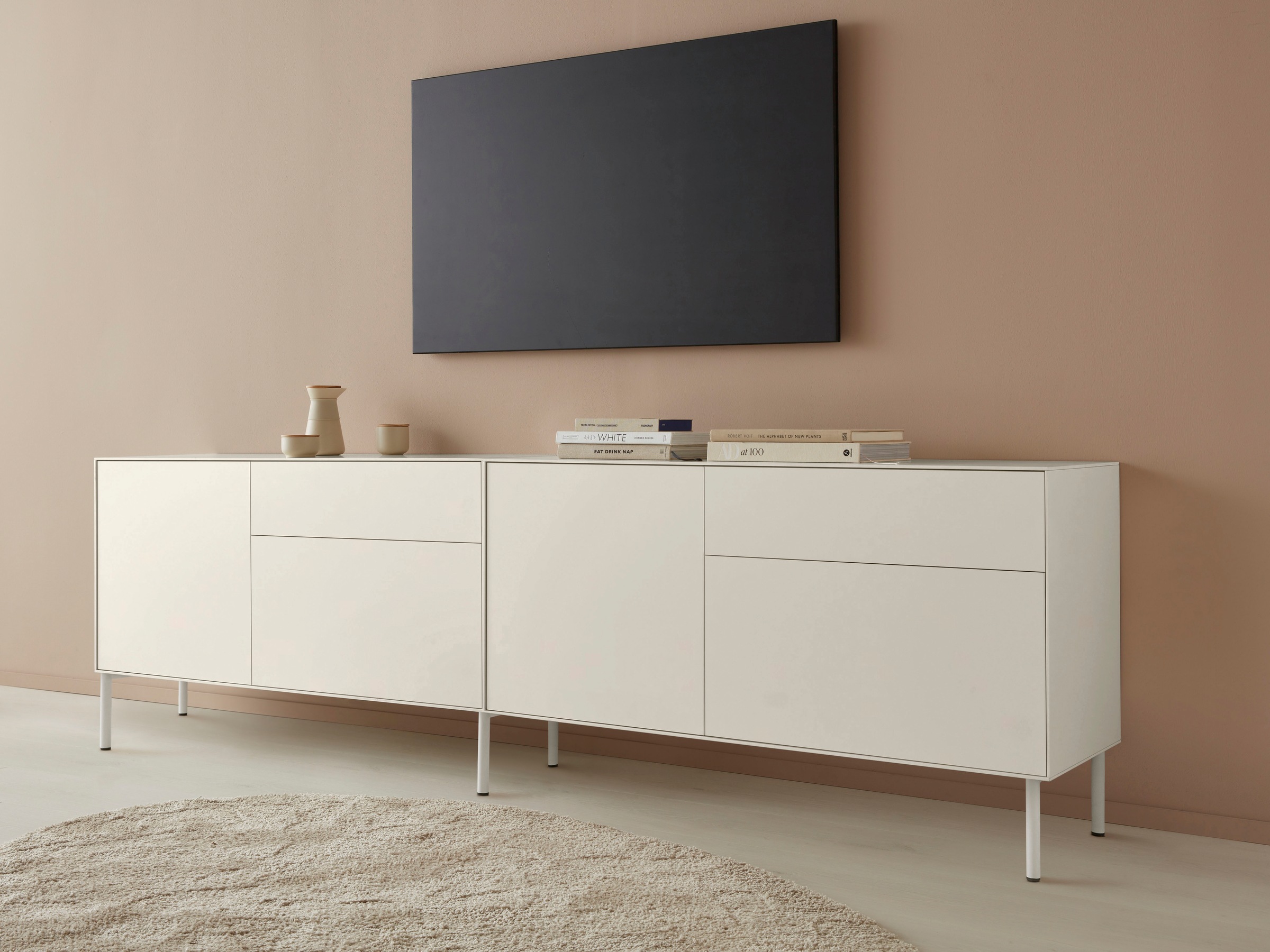 LeGer Home by Lena Gercke Lowboard »Essentials«, Breite: 127 cm, MDF lackiert, Push-to-open-Funktion