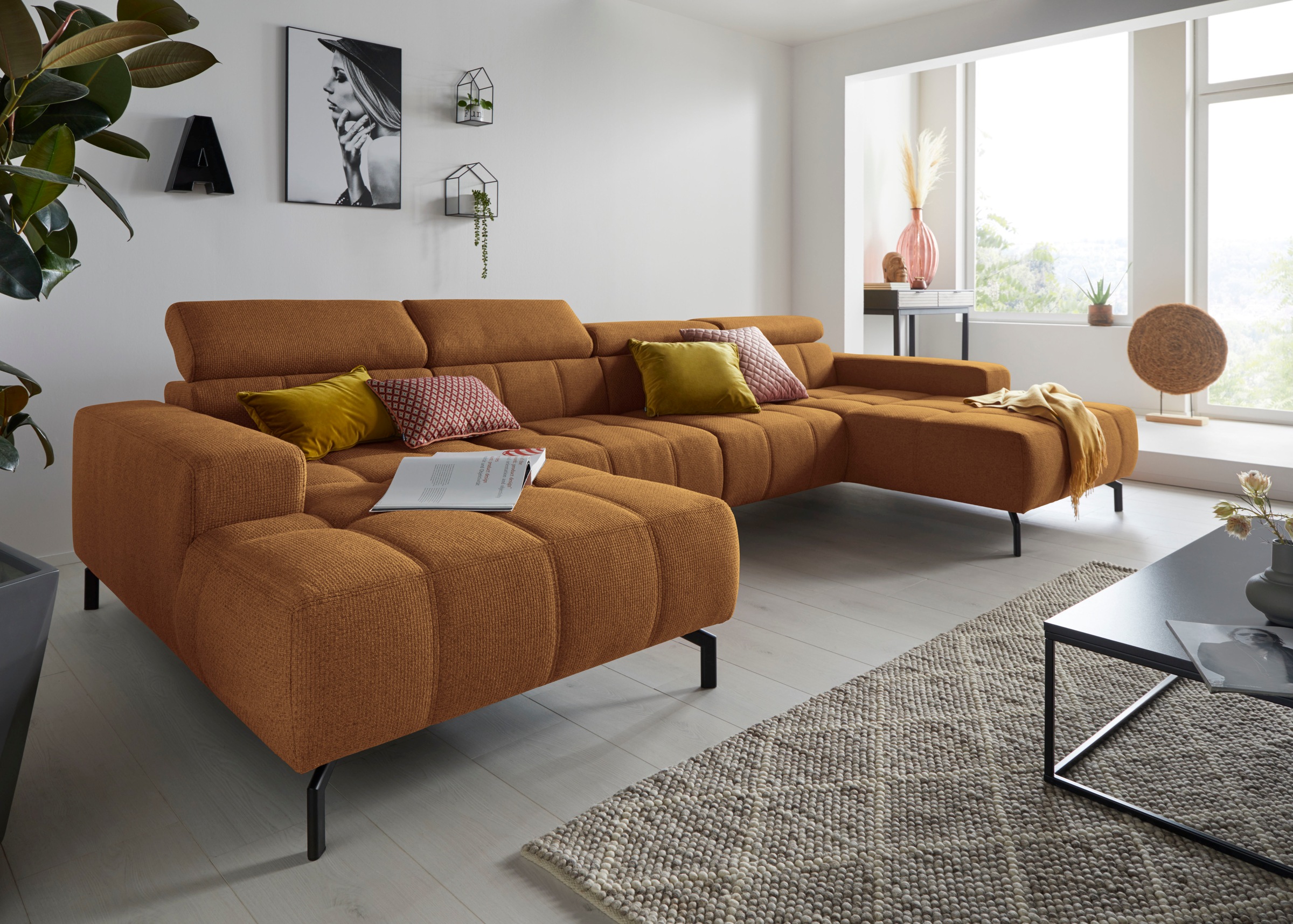 DOMO collection Wohnlandschaft »Cunelli tolle Sitznähte als Designelement, günstig online kaufen