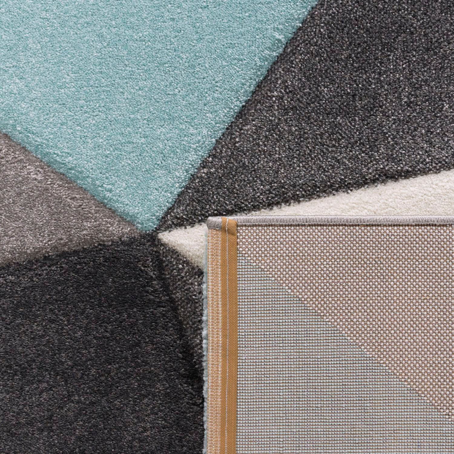 Paco Home Teppich »Lara 237«, rechteckig, 16 mm Höhe, Kurzflor, modernes geometrisches Design, mit Konturenschnitt