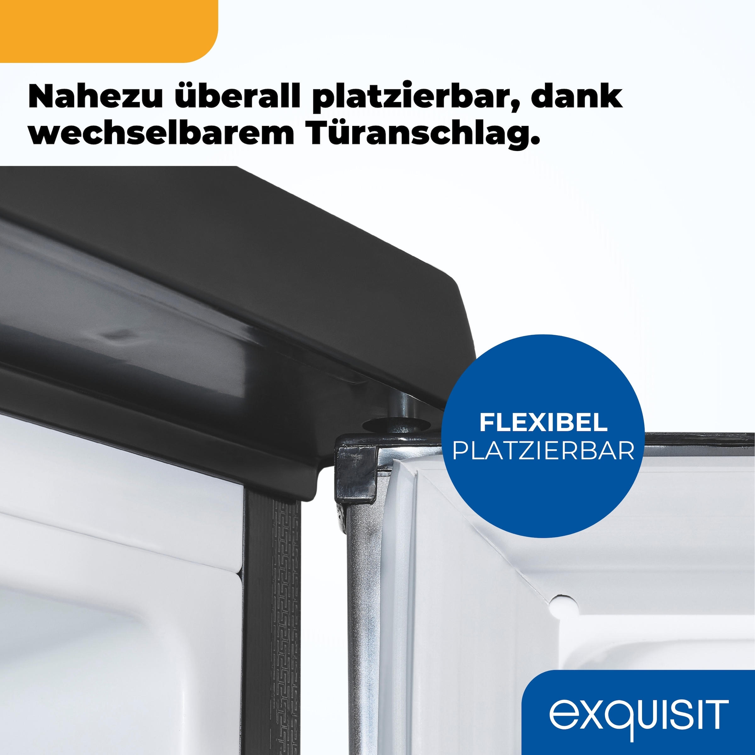 exquisit Kühlschrank »KS16-V-H-040E inoxlook-az« 85,5 cm hoch 55 cm breit Kompakt & flexibel – ideal für Küche, Büro & Ferienwohnung