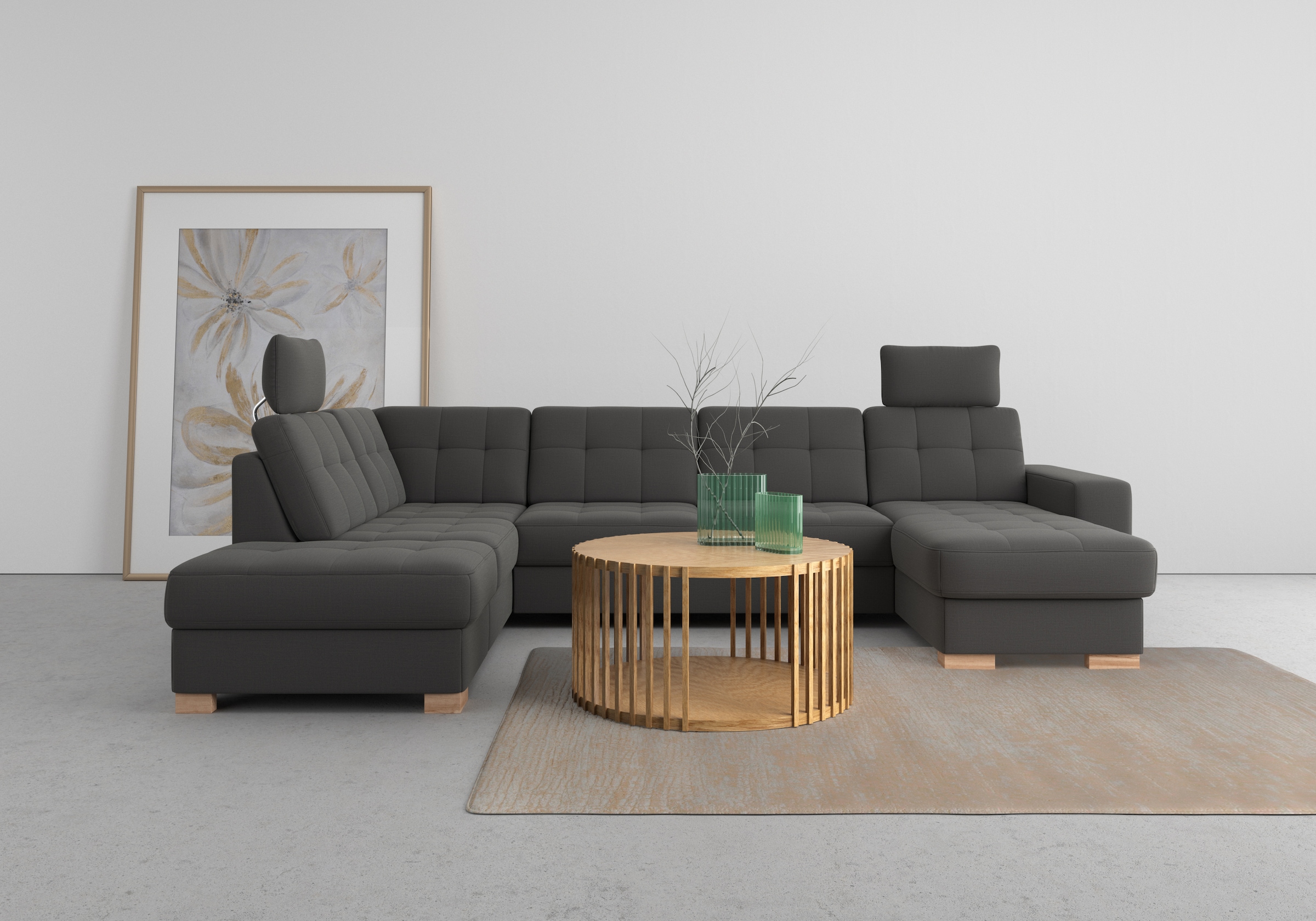 sit&more Wohnlandschaft »Quincy U-Form«, wahlweise mit Bettfunktion und Bet günstig online kaufen