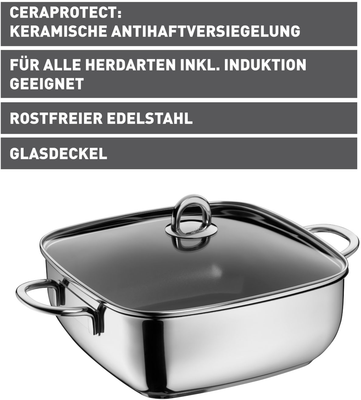 Silit Schmortopf »Studio, beschichteter Bräter Induktion« Cromargan® Edelst günstig online kaufen