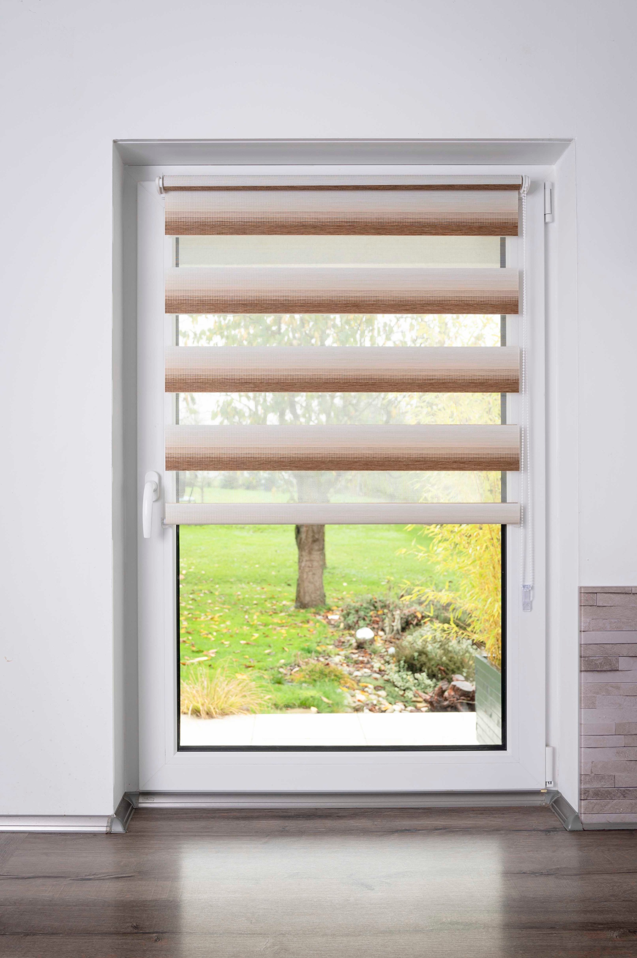 K-HOME Doppelrollo »Doppelrollo mit schönen Farbverlauf« Lichtschutz ohne Bohren freihängend