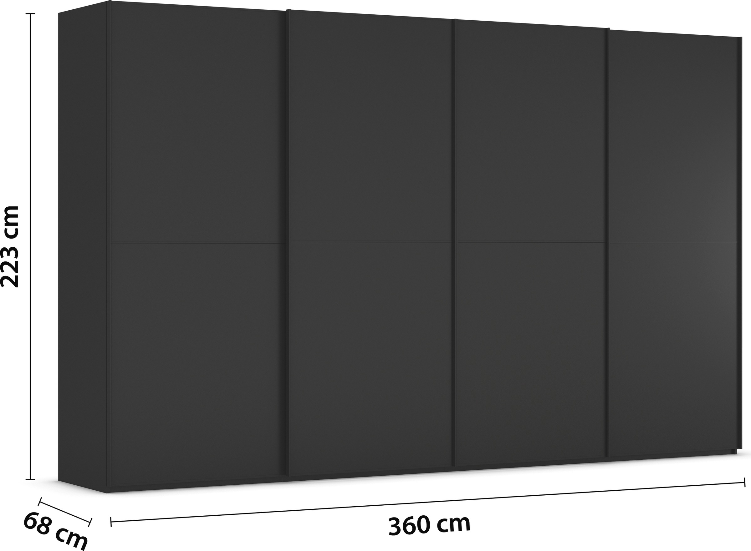 rauch Schwebetürenschrank »Kleiderschrank Schrank Garderobe Schlafzimmerschrank SCALE-DUO«, edle zweigeteilte Türen und 3 Zierleisten MADE IN GERMANY