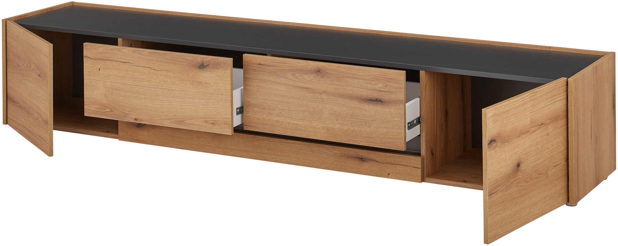 INOSIGN Wohnwand »City/Giron, moderne Anbauwand, Komplettset in vielen Farben verfügbar«, (Set, 4 St.), enthält zwei Vitrinen, ein Lowboard & ein Wandboard