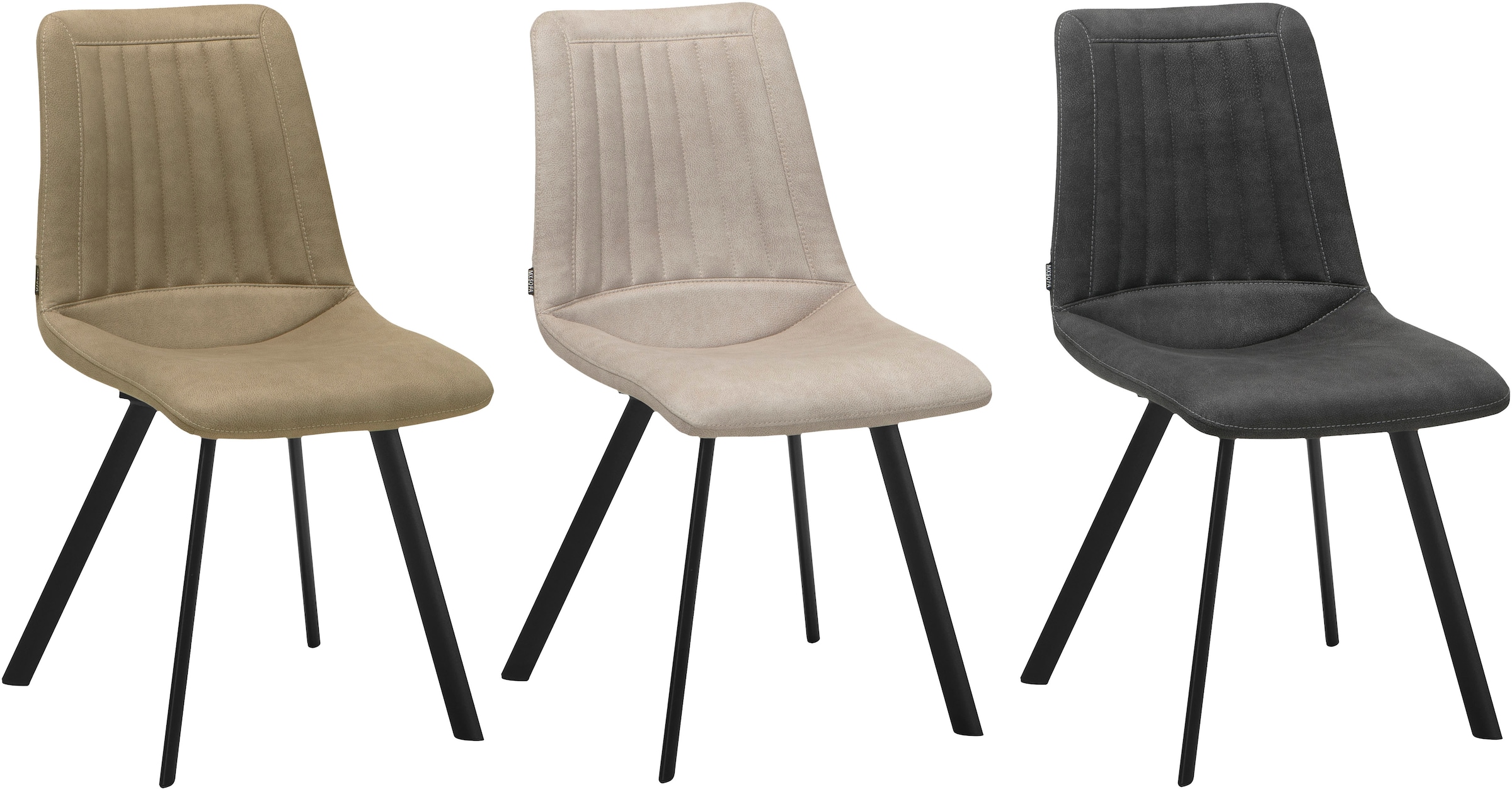 OMG Design Esszimmerstuhl »Pluto«, (Set), 2 St., Stoff, pflegeleichte Microfaser, Lederoptik