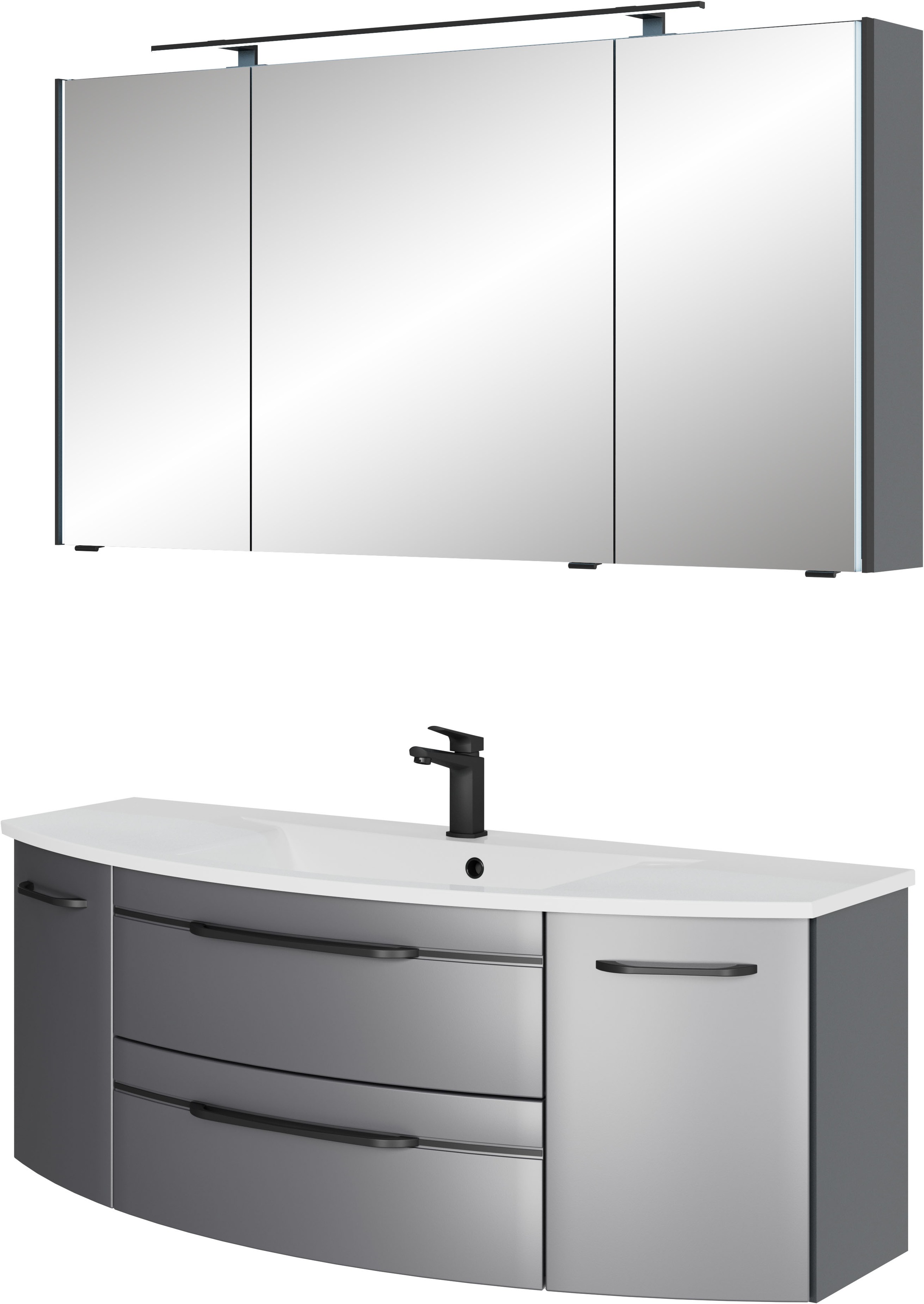 Saphir Badmöbel-Set »Serie 7045 2-teilig Mineralmarmor-Waschtisch mit LED-S günstig online kaufen