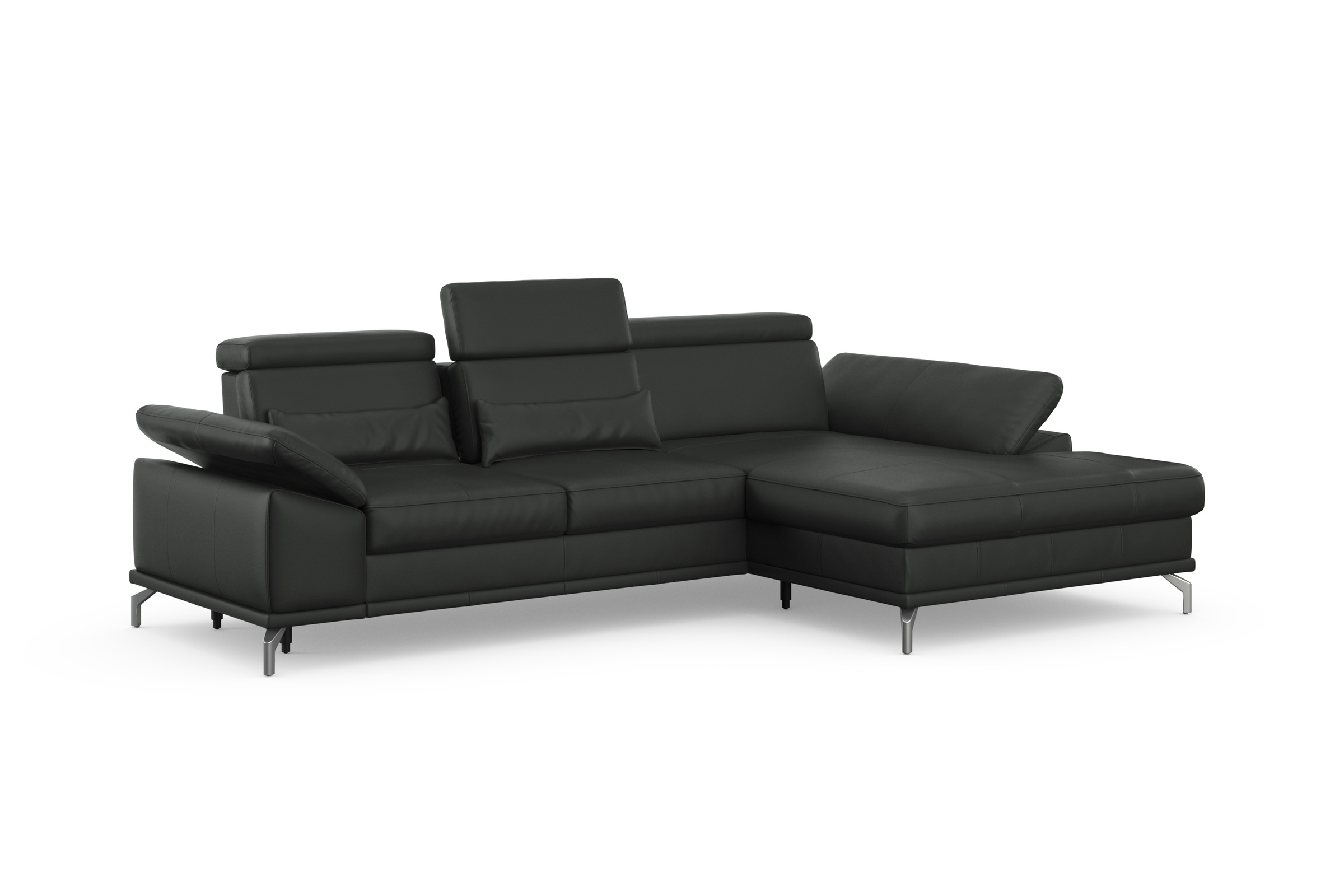 sit&more Ecksofa »Cabrio L-Form, mit Sitztiefenverstellung, Arm- und Kopfteilverstellung«, 2 Nierenkissen, Federkern, optional Bettfunktion und Stauraum