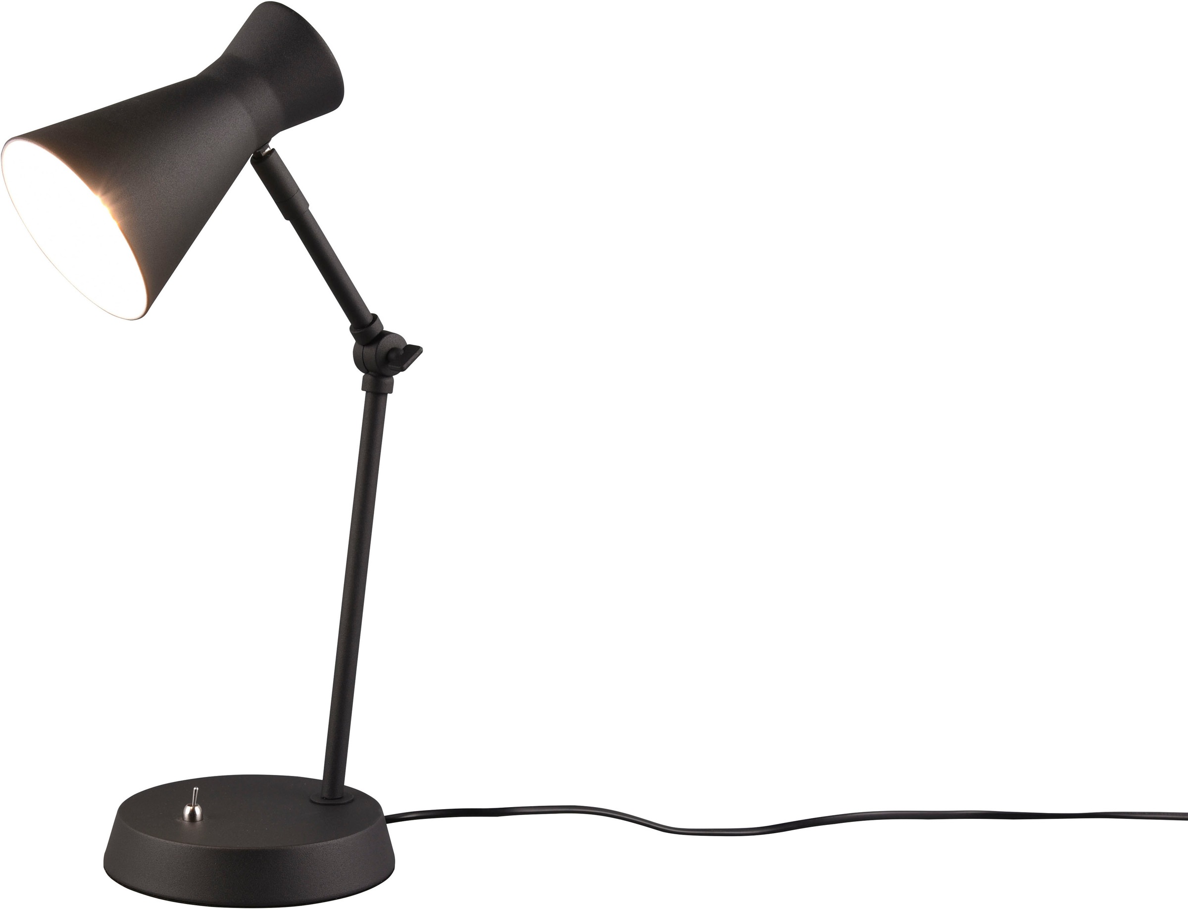 REALITY Leuchten Schreibtischlampe »Enzo«, 1 flammig, Leuchtmittel E27 | ohne Leuchtmittel, Tischlampe mit Kippschalter, exkl E27 Leuchtmittel (10W), verstellbar