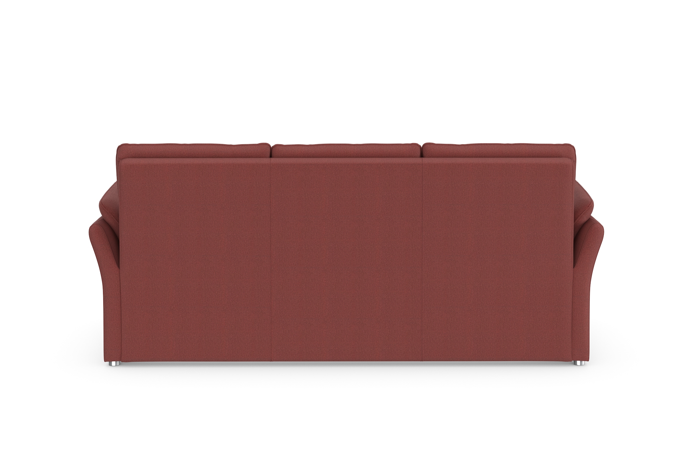DOMO collection 3-Sitzer »Pina, schmale Armlehnen, mit Federkern, kompakt & elegant«, Hoher Sitzkomfort, Microfaser hochflorig, beere, Breite 219 cm