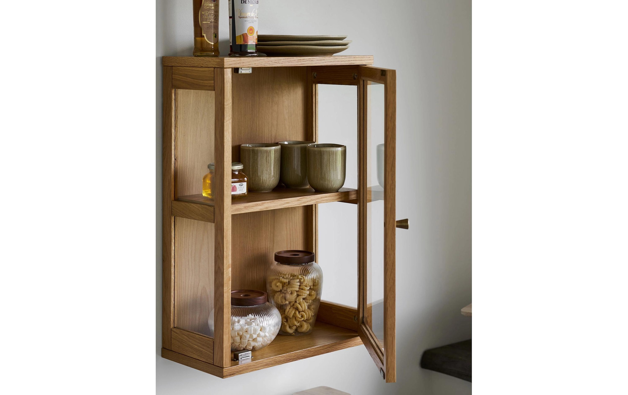 House Nordic Vorratsglas »Maya, 2er-Set« Zweiteiliges Aufbewahrungsset aus Glas und Akazienholz