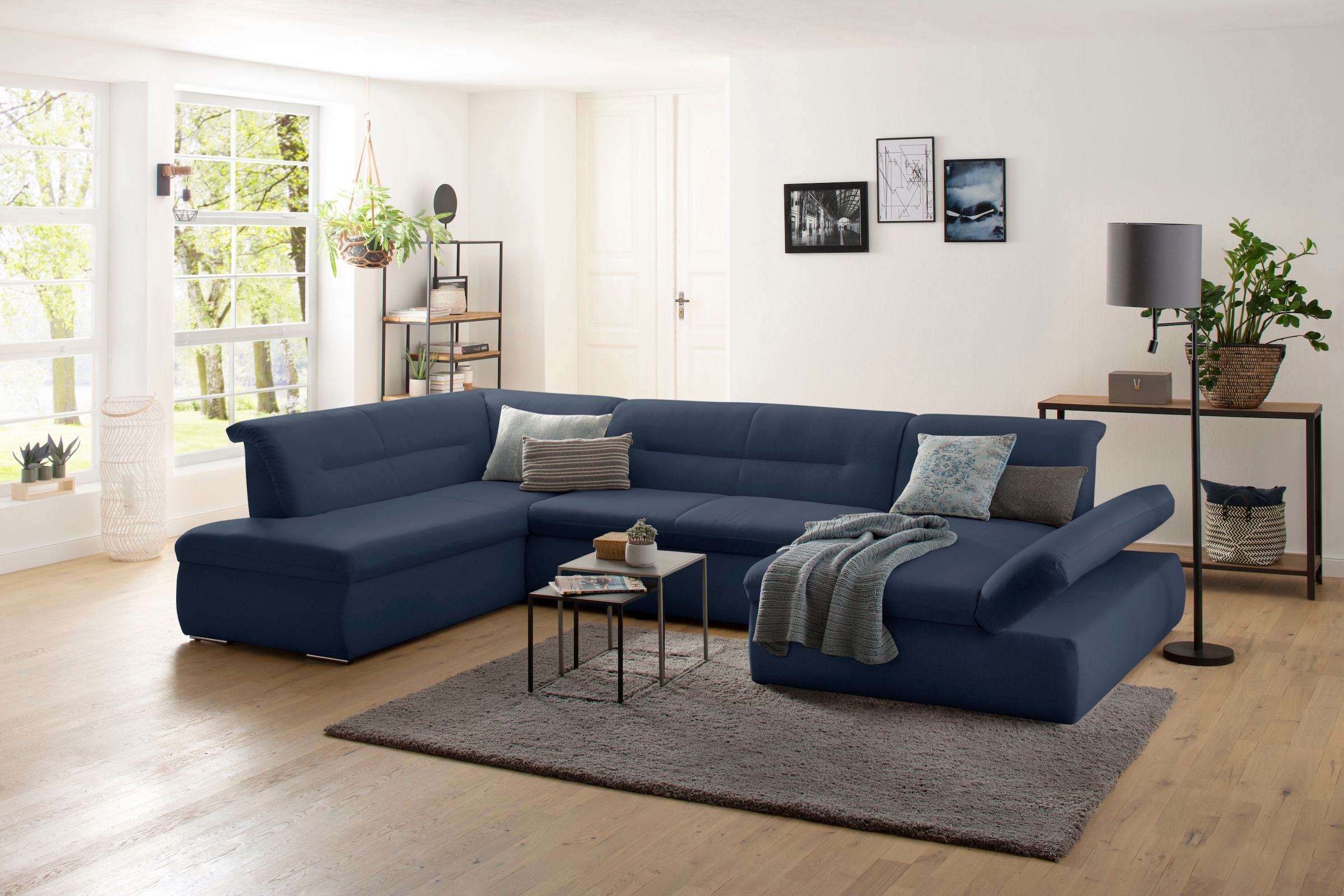 Home affaire Wohnlandschaft »Avesa U-Form« Wahlweise mit Armteilverstellung günstig online kaufen