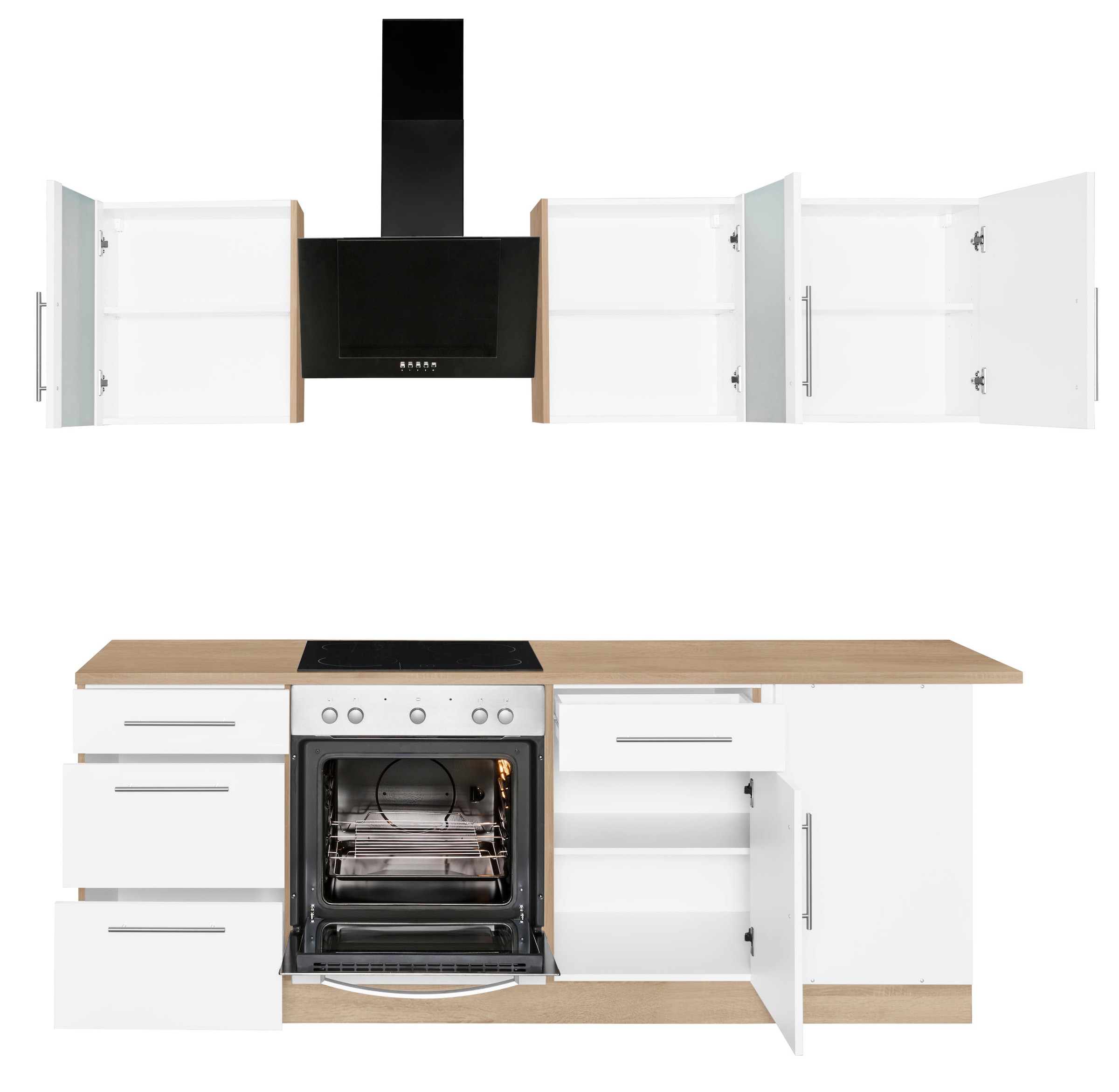 wiho Küchen Winkelküche »Cali«, mit E-Geräten, Stellbreite 220 x 170 cm  jetzt im %Sale