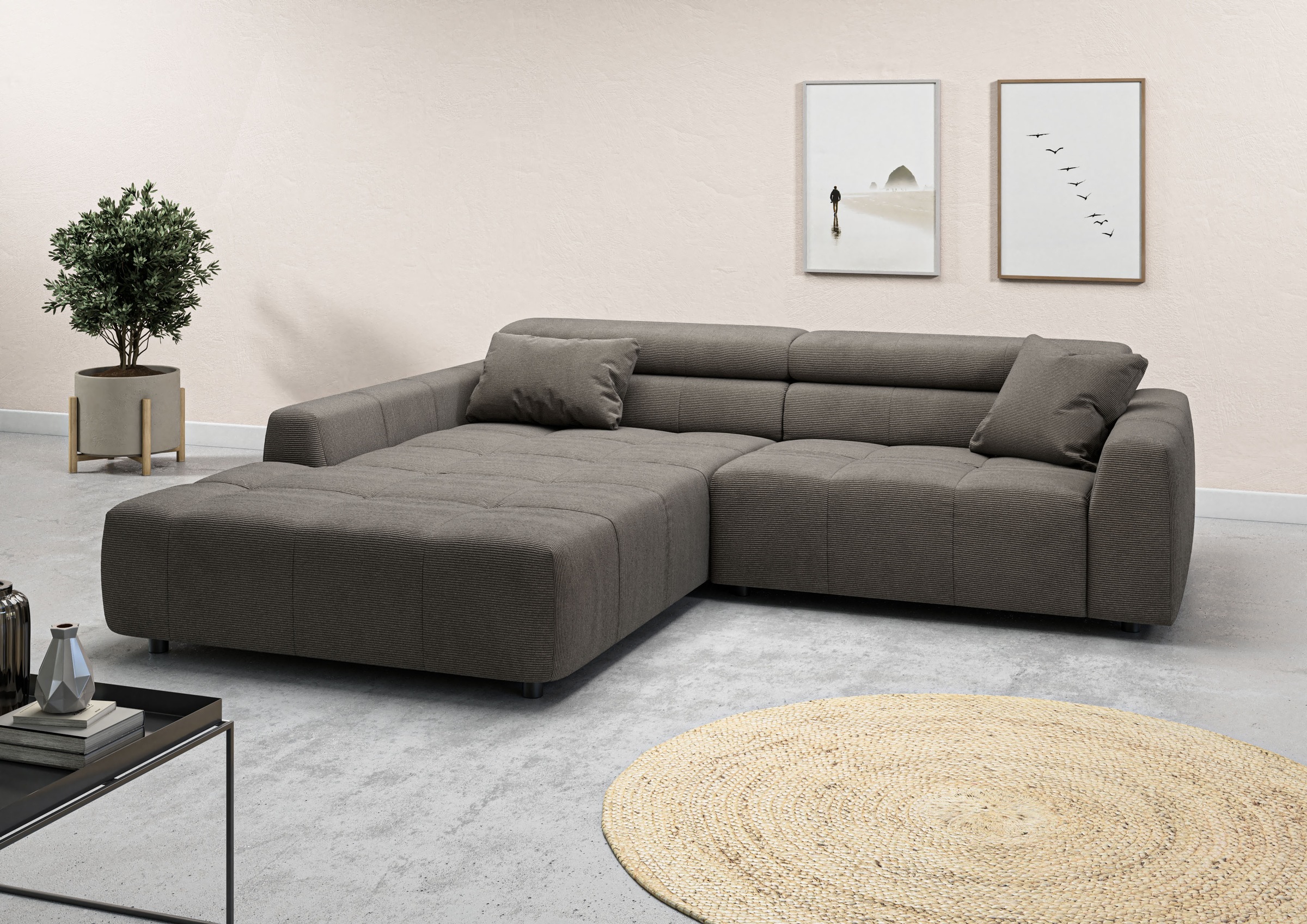 3C Candy Ecksofa »Denver auch mit Cord- und Easy care-Bezug, Kopfteilverste günstig online kaufen