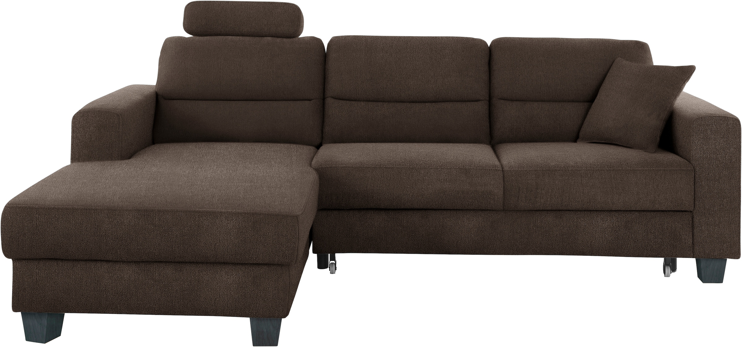 TRENDMANUFAKTUR Ecksofa »Chamber, zeitlos und modern, bequem mit hohem Sitzkomfort, L-Form«, inklusive einer Kopfstütze, wahlweise mit Schlaffunktion