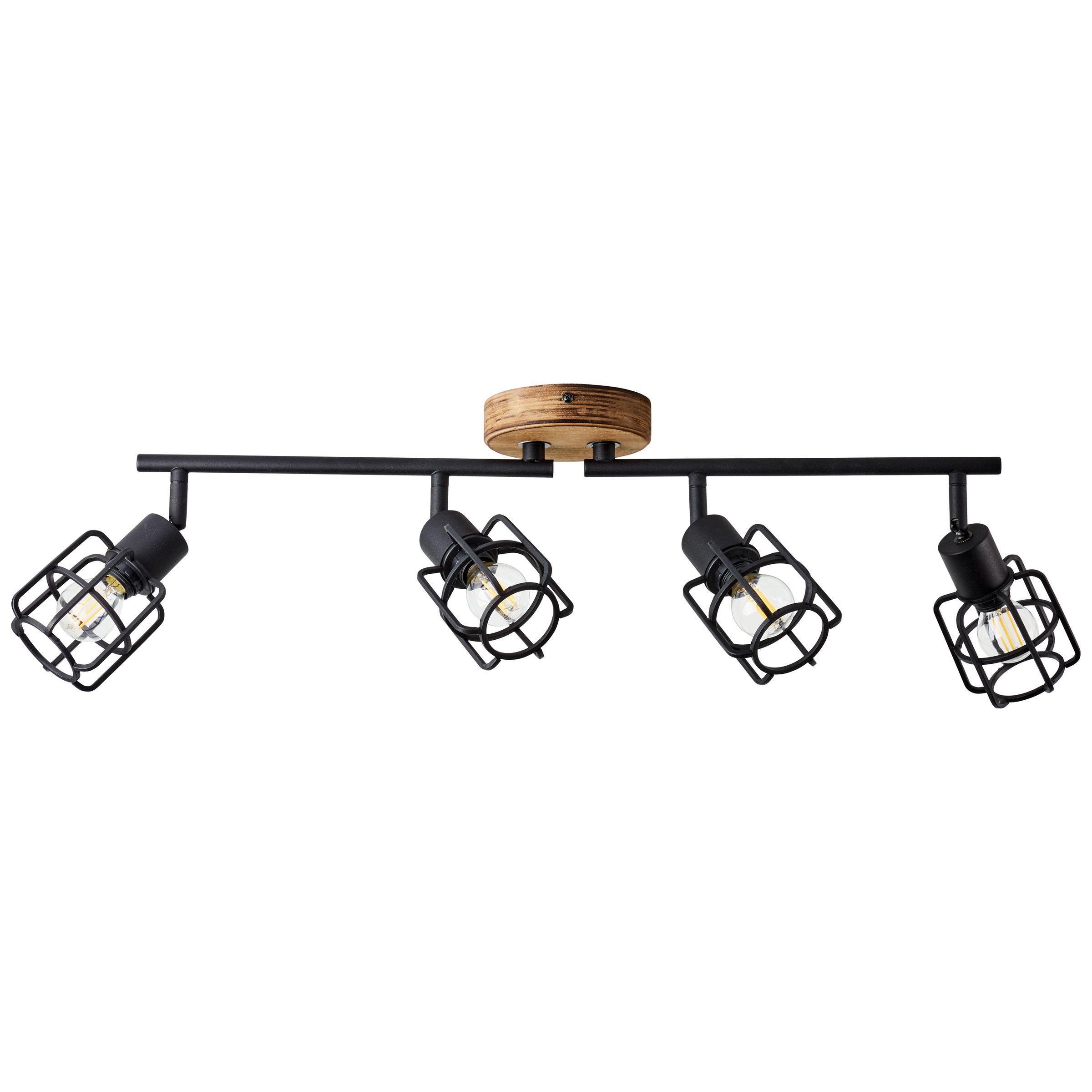 Brilliant Deckenstrahler »Gwen«, 4 flammig, Leuchtmittel E14 | ohne Leuchtmittel, B 70 cm, 4 x E14, schwenkbar, Metall/Holz, antik/schwarz korund