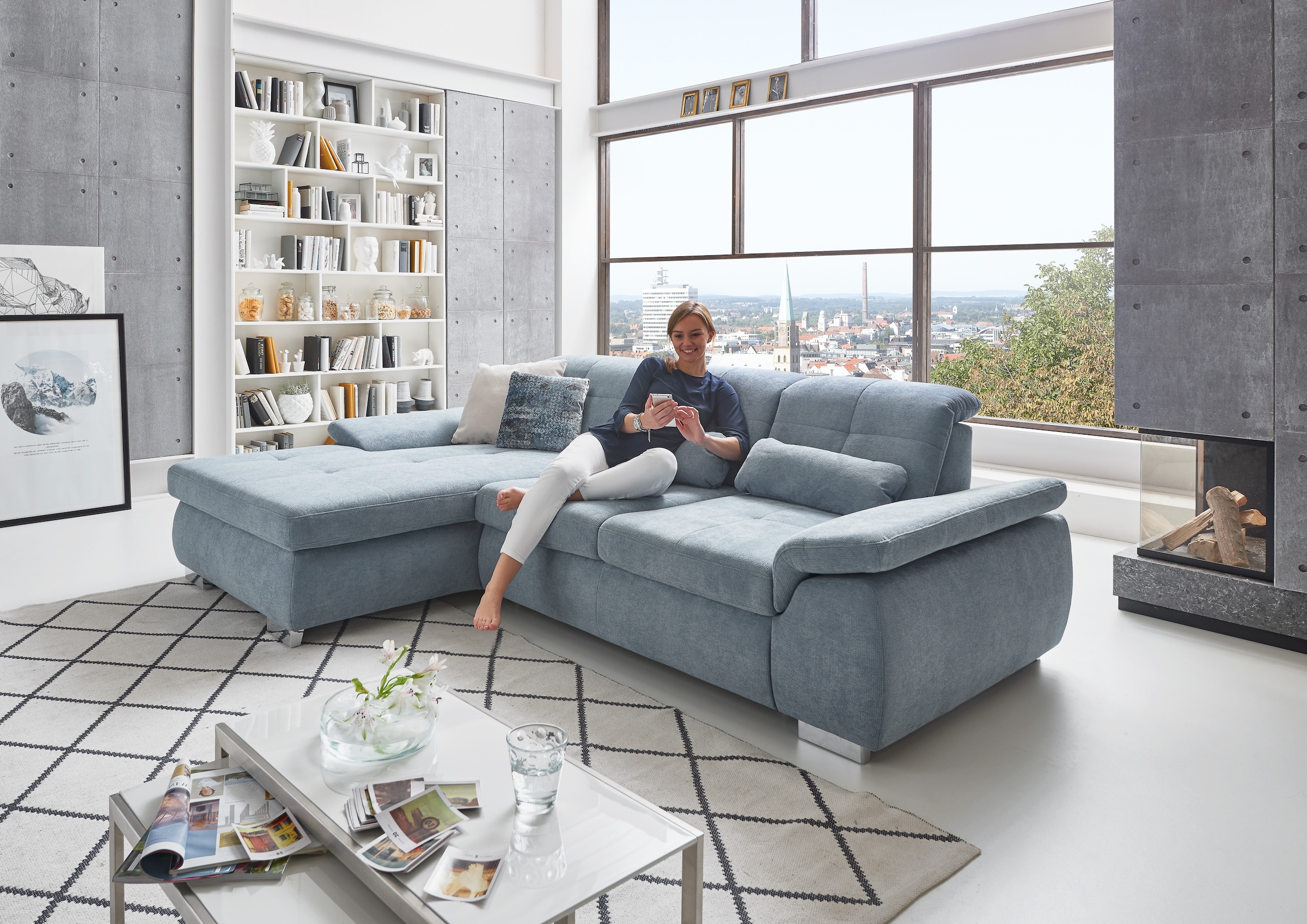 Die PlanBar Ecksofa »MP-IN16037 L-Form mit Kaltschaum-Polsterung« mit Sitzt günstig online kaufen