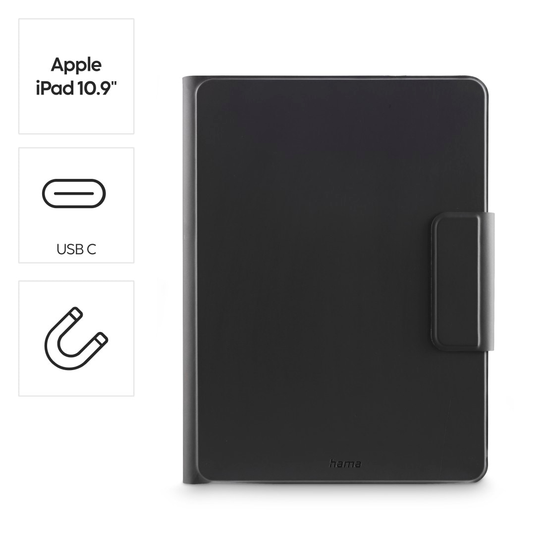 Hama Tablet-Hülle »Tablet-Hülle mit Tastatur für Apple iPad Air 13" (2024, Stiftehalter)«