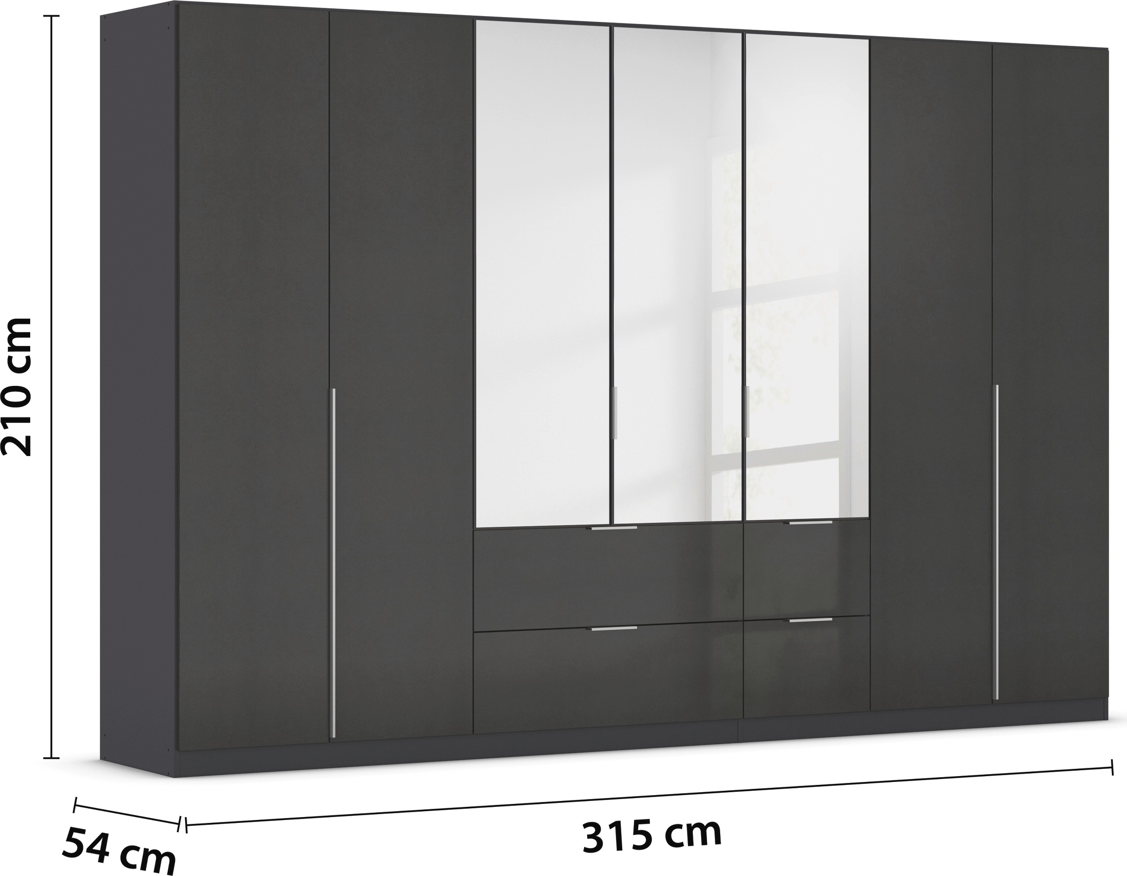 rauch Drehtürenschrank »Kleiderschrank Schrank Garderobe AGORDO mit Dekor- oder Hochglanzfront«, (in zwei Griff-Farben, Breiten 91-360 cm), mit Außenschubkästen, in 7 Breiten und 2 Höhen MADE IN GERMANY