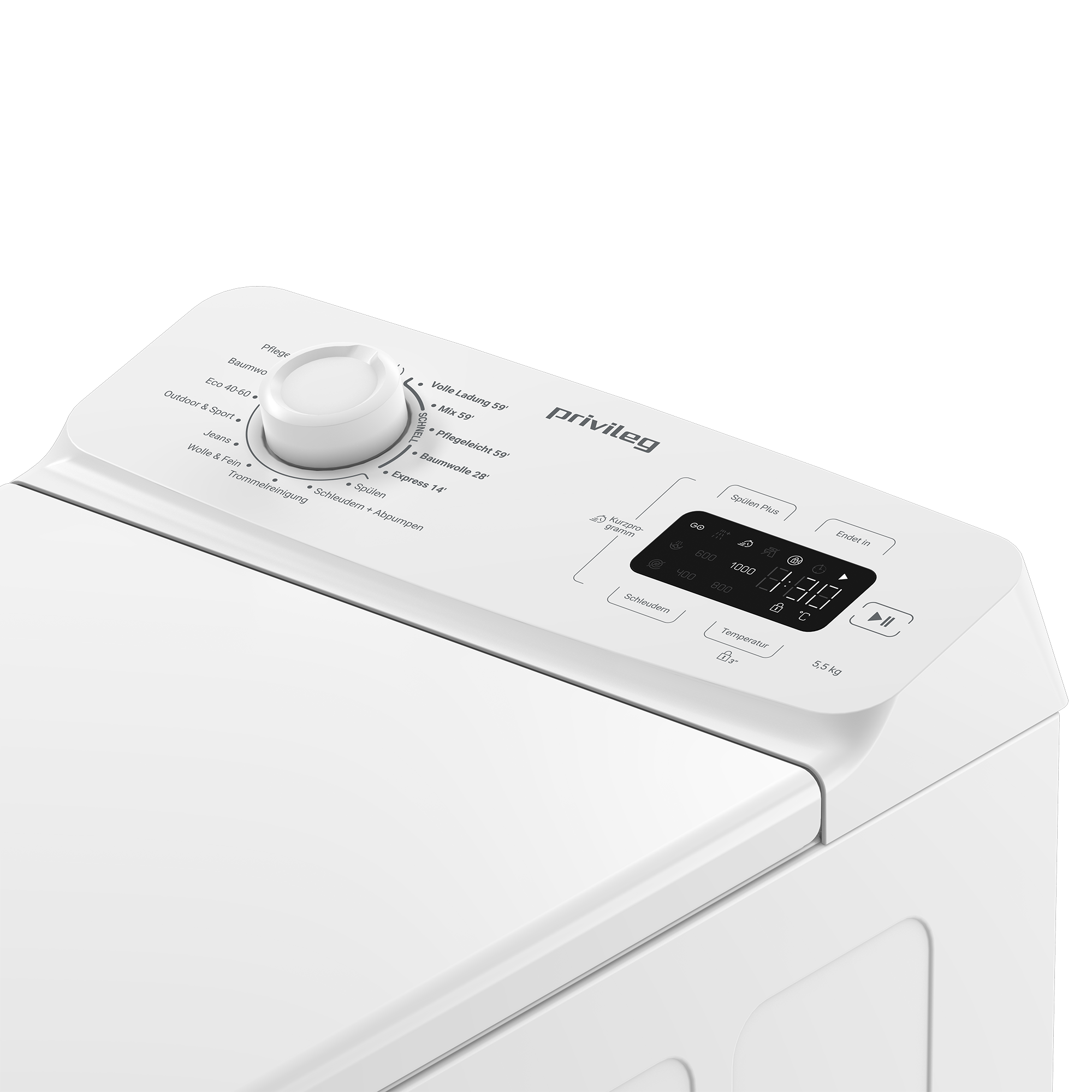 Privileg Waschmaschine Toplader »PWT 55C MY TIME« 5,5 kg 1200 U/min Quick cycles – 5 Programme in unter 1 Stunde