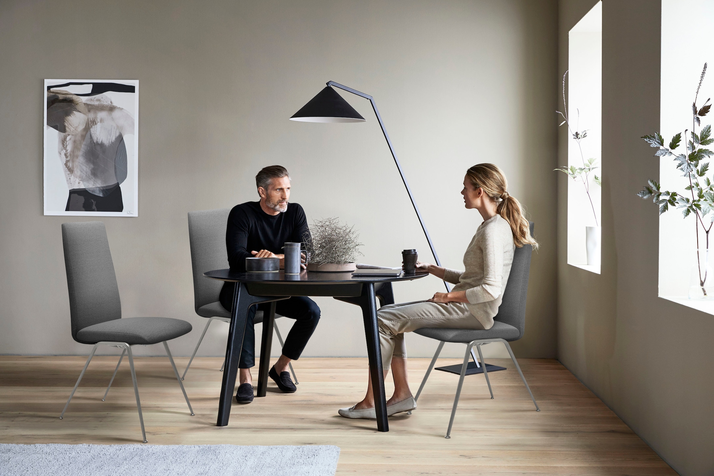 Stressless® Polsterstuhl »Laurel«, ROHLEDER Stoff Q2 FARON, High Back, Größe L, mit Beinen aus Stahl in Chrom matt
