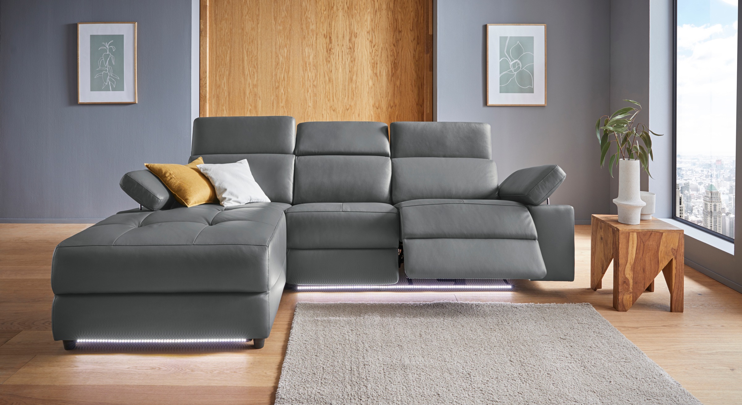 Places of Style Ecksofa »Kilado, L-Form,«, mit Relaxfunktion, verstellbarer günstig online kaufen