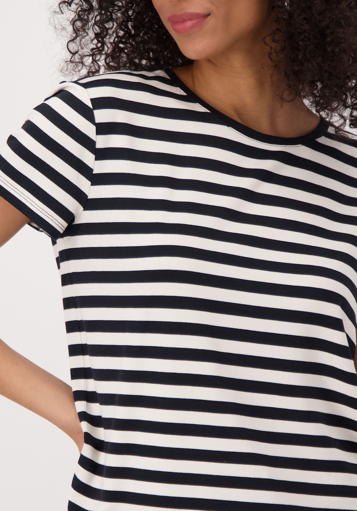 Monari T-Shirt »Shirt Ringel«, Mit Rundhalsausschnitt