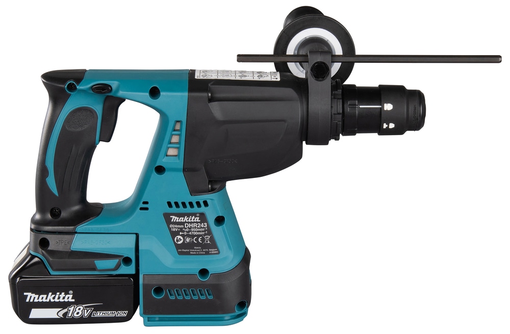 Makita Kombihammer »DHR243RTJ«, (Set), für SDS-PLUS 18 V, 5,0 Ah, inkl. Akku, Ladegerät und Koffer