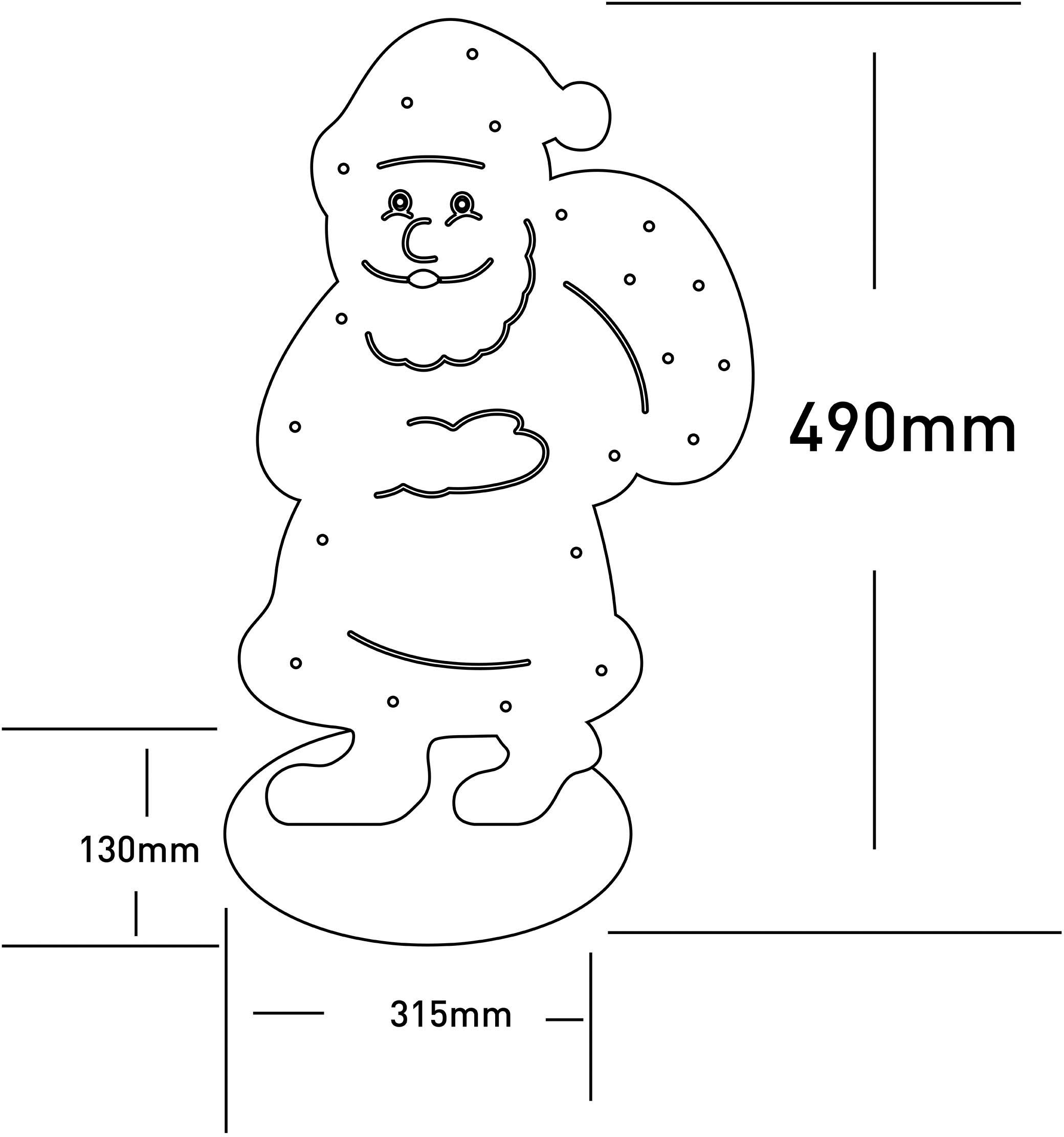 näve LED Dekoobjekt »Santa klein, Weihnachtsdeko aus Holz«, Leuchtmittel LED-Board | LED fest integriert, Holz-Stehleuchte, Höhe ca. 49 cm, Batteriebetrieben
