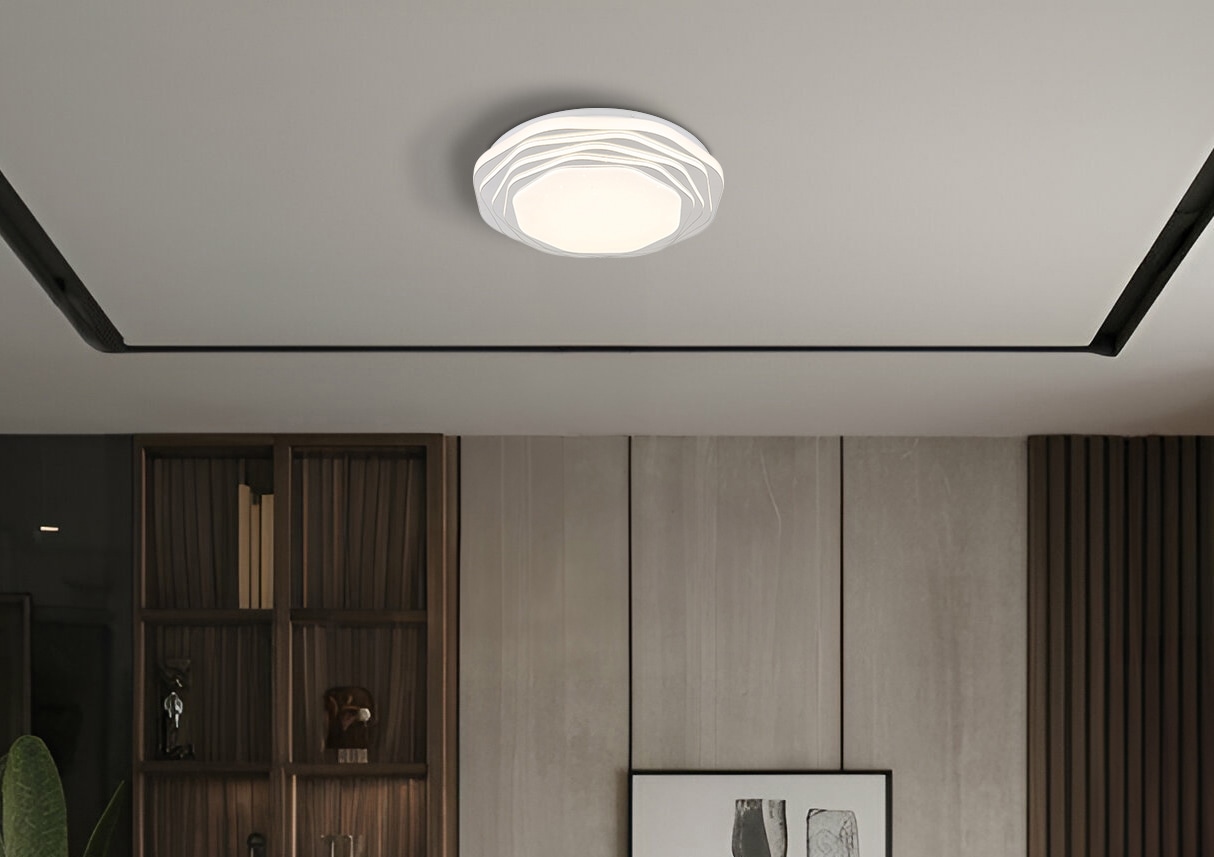 GLOBO LIGHTING LED Deckenleuchte »FLORDELIS« LED-Modul 1 Stk. Deckenlampe/rund/Wohnzimmer/Schlafzimmer/elegant