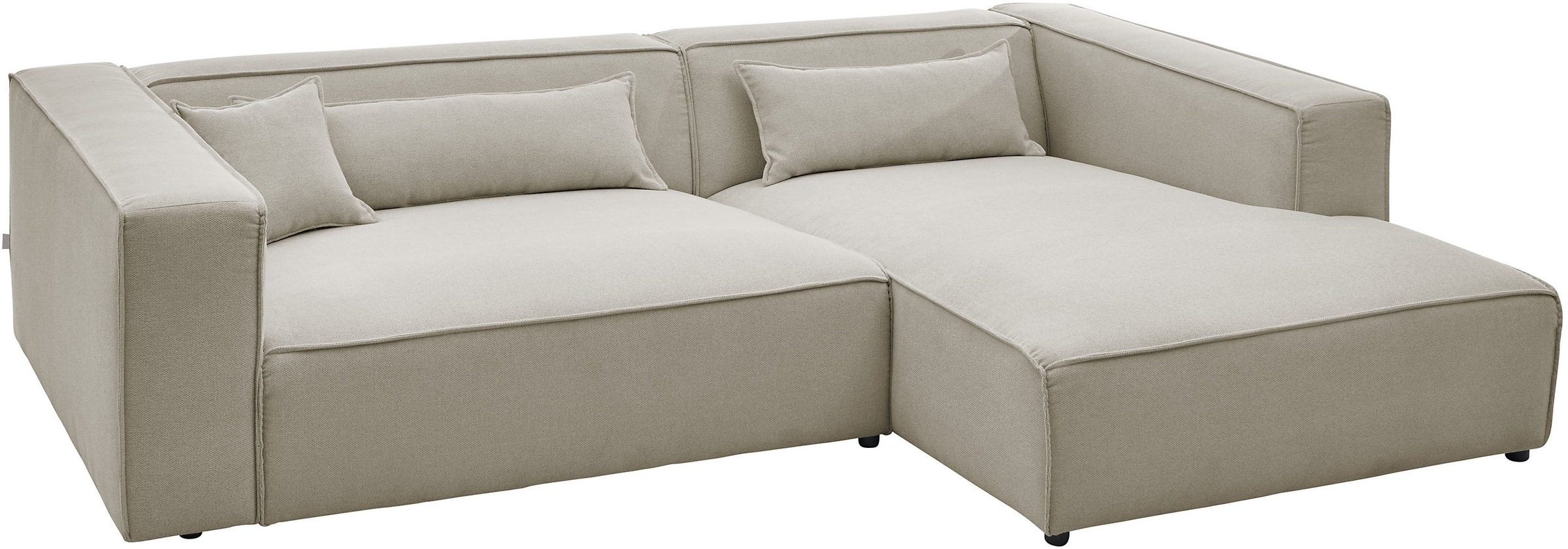 LeGer Home by Lena Gercke Ecksofa »PIARA XXL, Big-Sofa, Cord, Leinenoptik o. Strukturstoff, L-Form«, wahlweise Ottomane rechts/links, Kedernaht, extra tiefe Sitzfläche