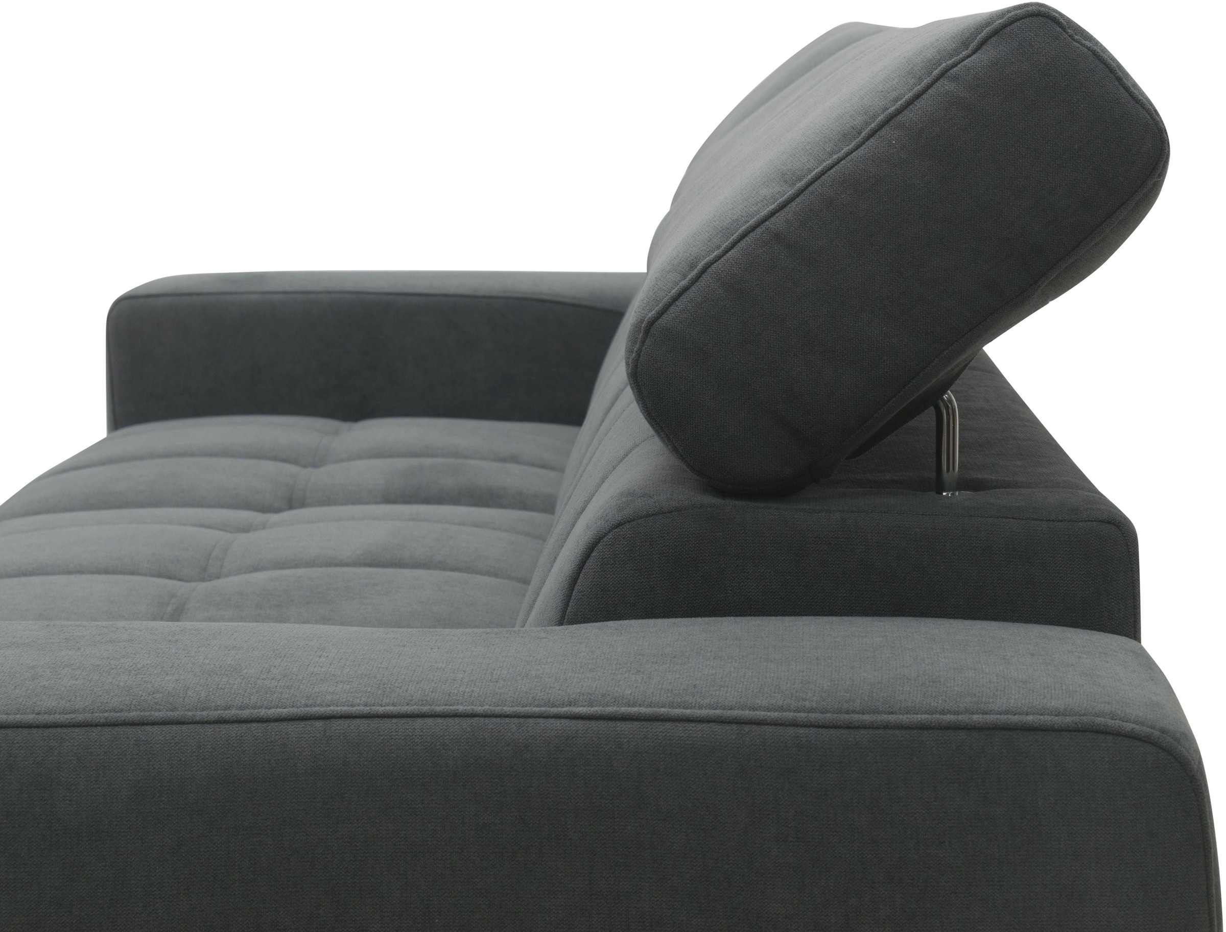 DOMO collection Ecksofa »Trento L-Form, mit Kufenfuß oder Einzelfuß«, wahlweise mit Kopfteilverstellung, Recamiere links/rechts bestellbar