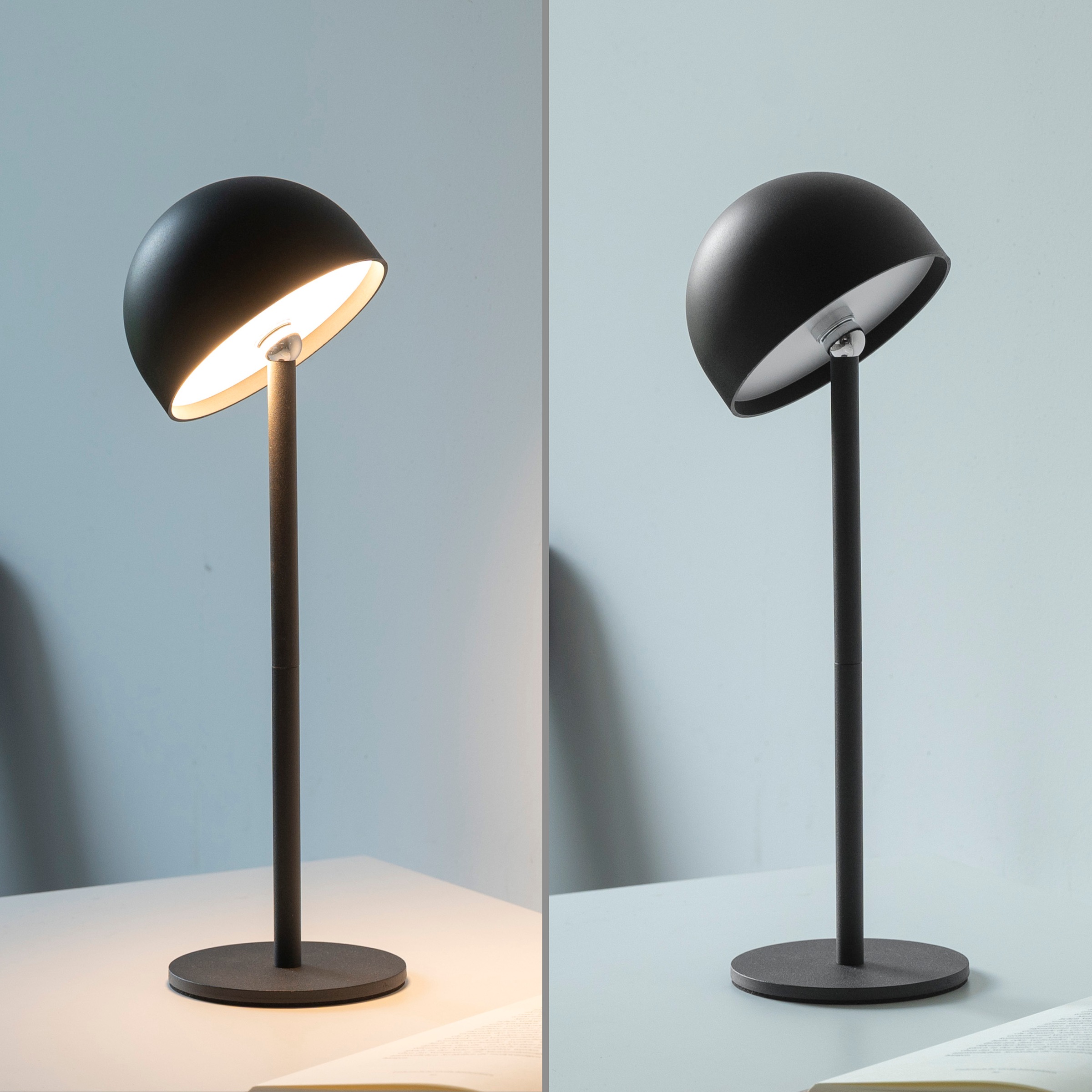 my home Tischleuchte »Akku Tischleuchte Hesper Indoor Outdoor, magnetischer Flaschenaufsatz«, 1 flammig, Leuchtmittel LED-Board | LED fest integriert, Pilzlampe Flaschenaufsatz, Regulierung der Lichtstärke, Pilz, Lampe