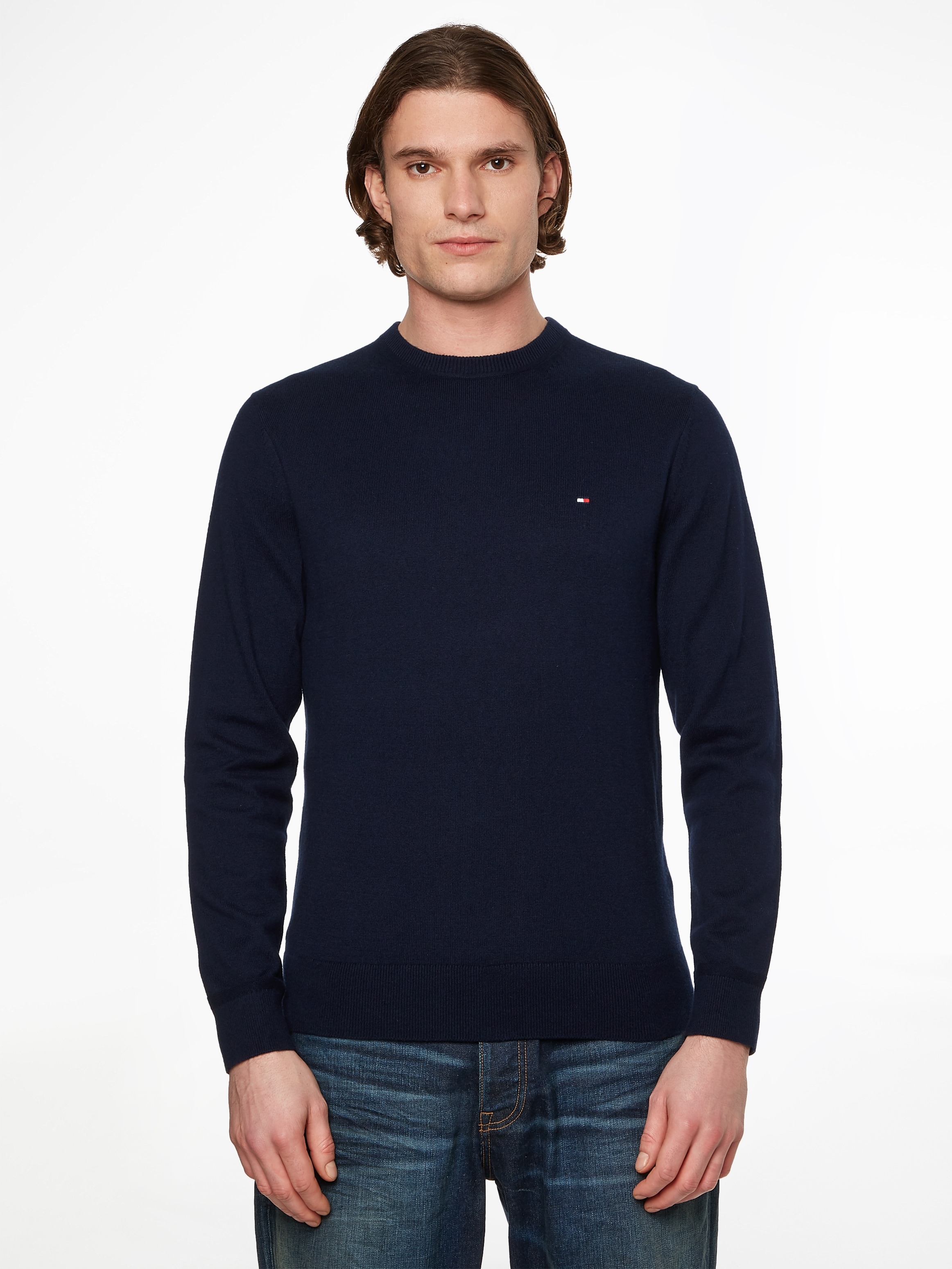 Tommy Hilfiger Rundhalspullover »PIMA ORG CTN CASHMERE CREW NECK«