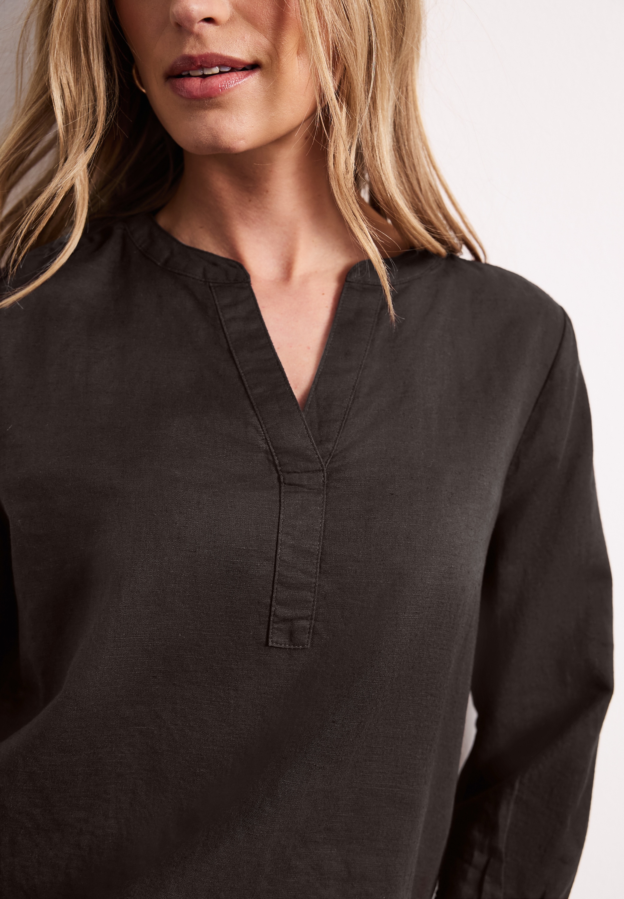 STREET ONE Klassische Bluse aus Leinenmix
