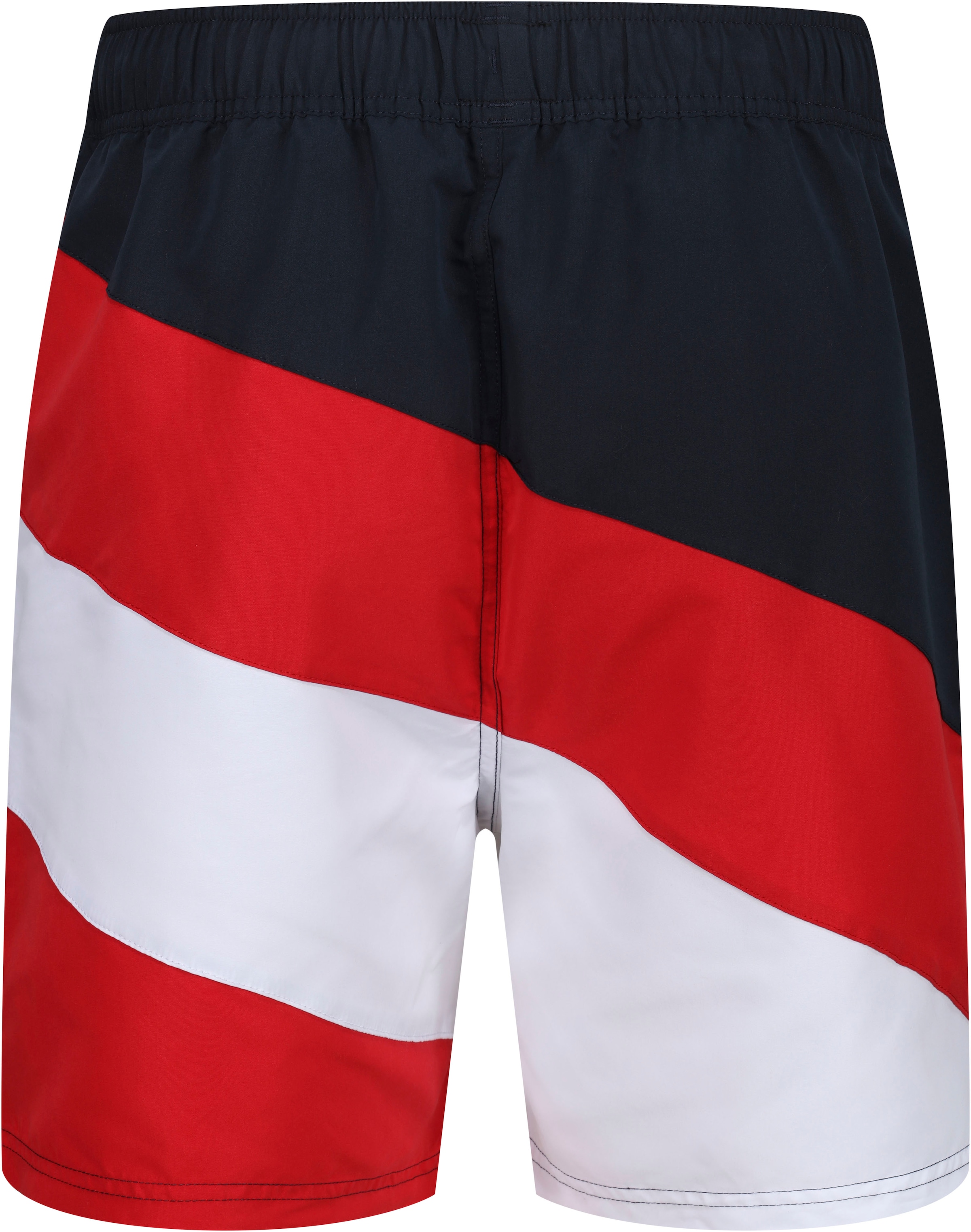 Reebok Badeshorts »Ryan«, asymmetrisch gestreift, geteilter Logoschriftzug