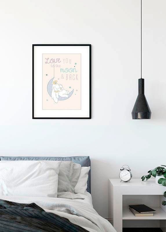 Komar Bild »Dumbo Moon«, Disney, (1 St.), Wandbild zur Dekoration im Kinderzimmer - ohne Rahmen