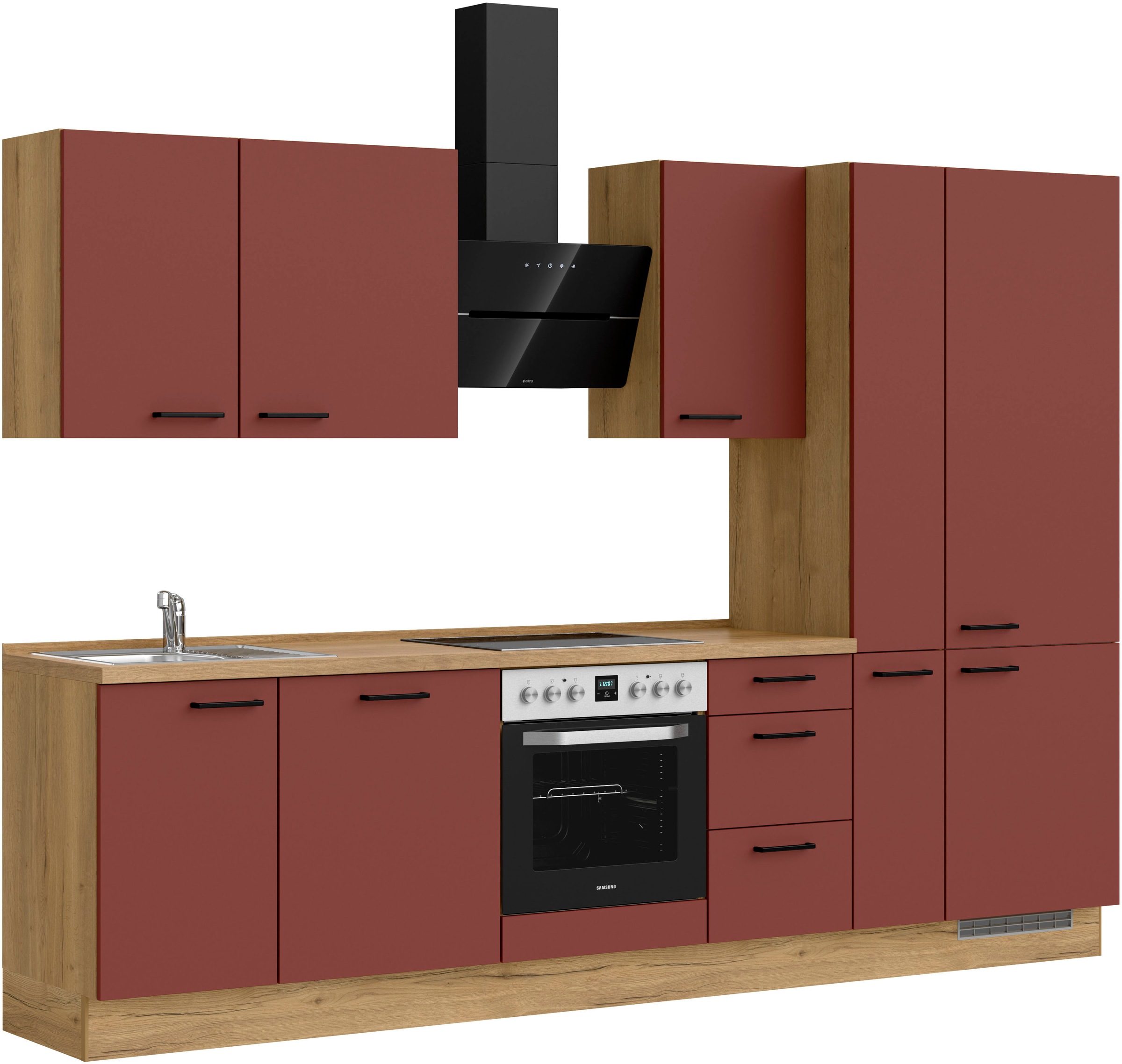 nobilia® Küchenzeile »"Easytouch II"«, vormontiert, Ausrichtung wählbar, Breite 300 cm, wahlw. mit E-Geräten