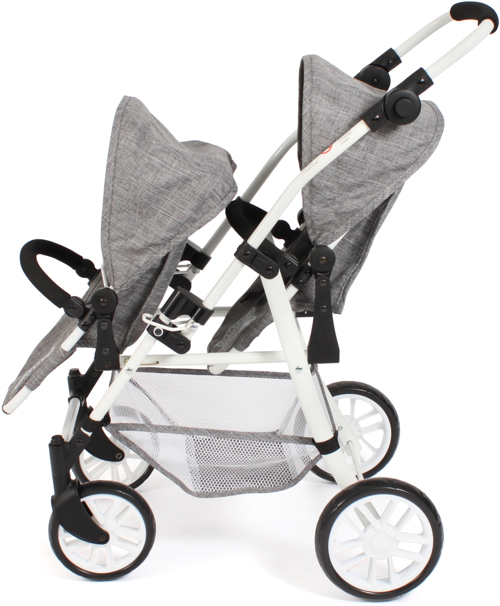 CHIC2000 Puppen-Zwillingsbuggy »Twinny, Jeans Grey«, mit schwenkbaren Vorderrädern
