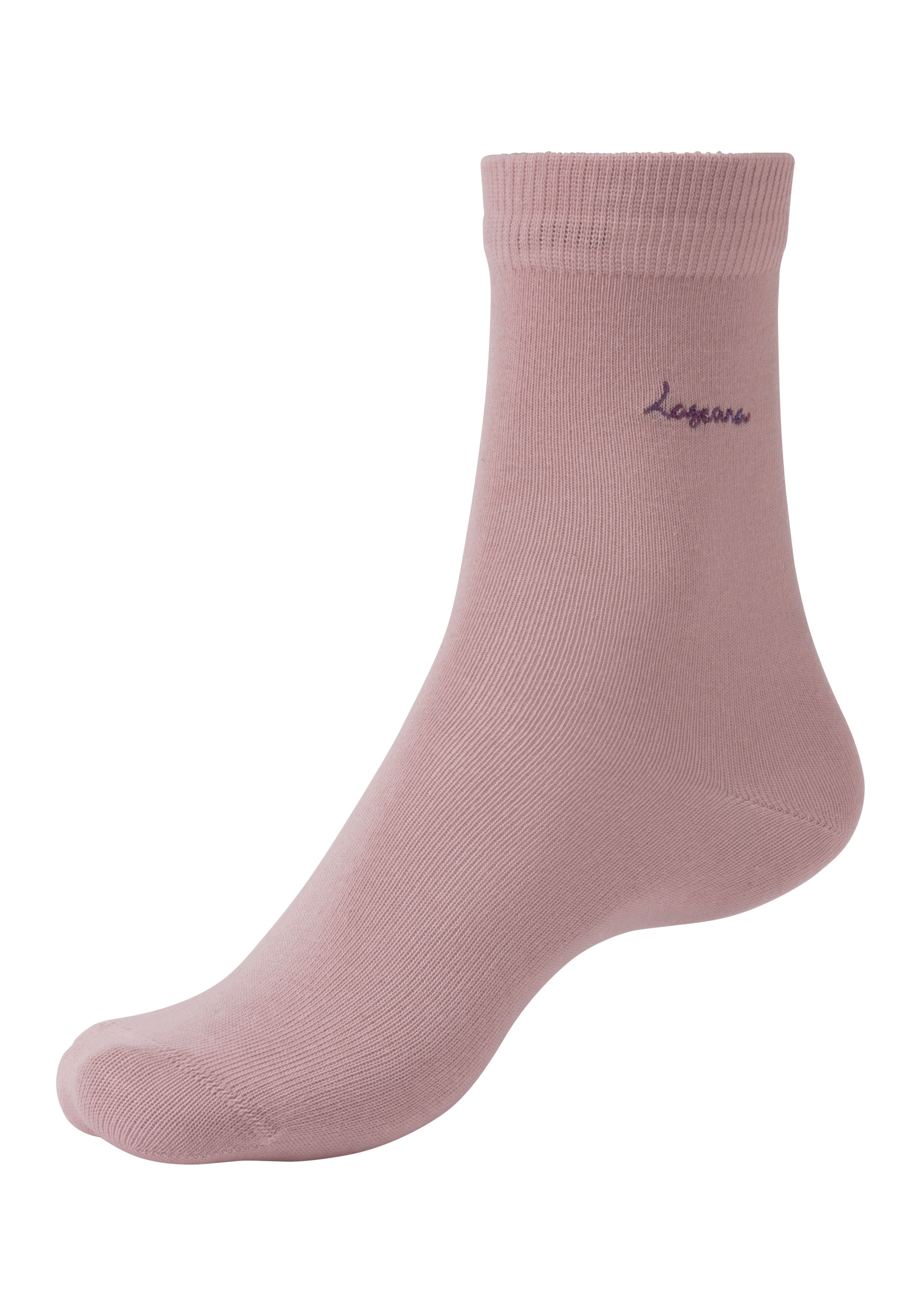 LASCANA Basicsocken, (Box, 7 Paar), mit hochwertiger Logo Stickerei