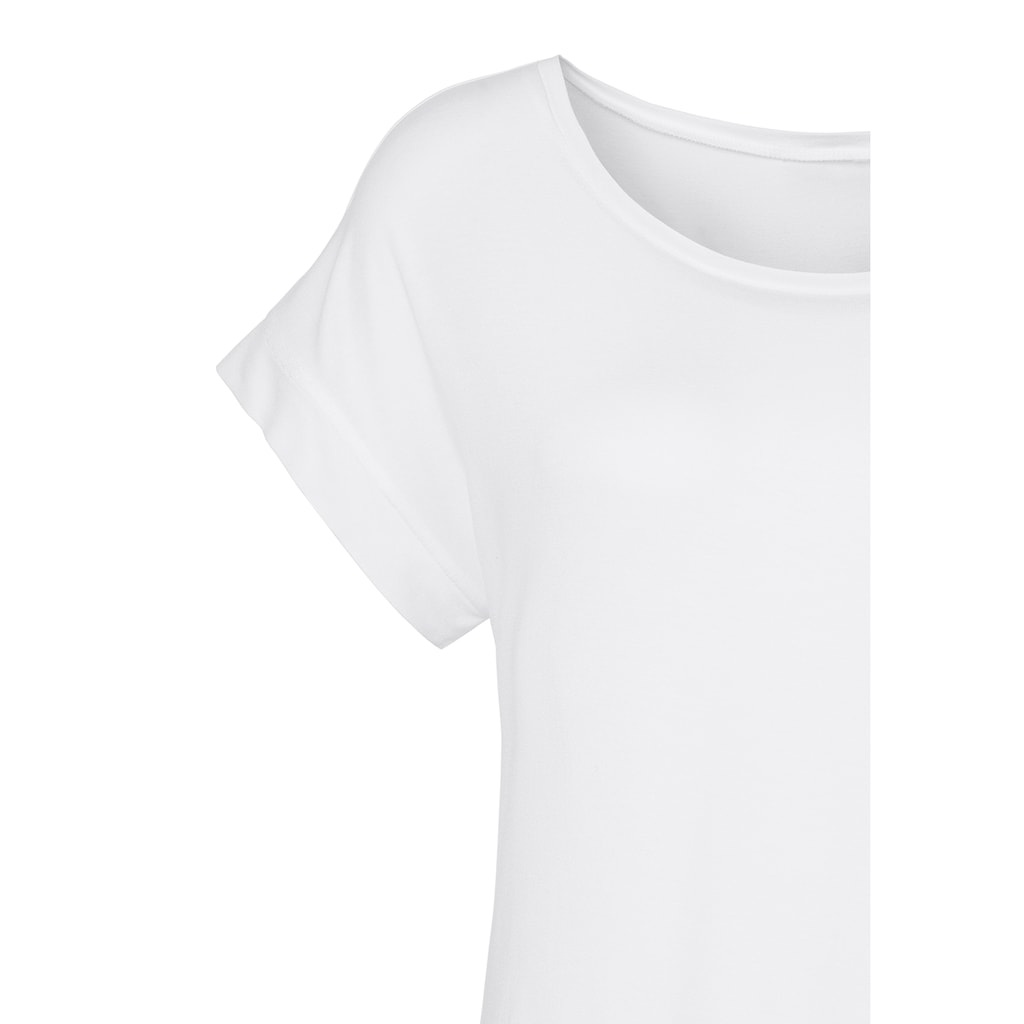 Vivance T-Shirt, (2er-Pack), mit elastischem Saumabschluss