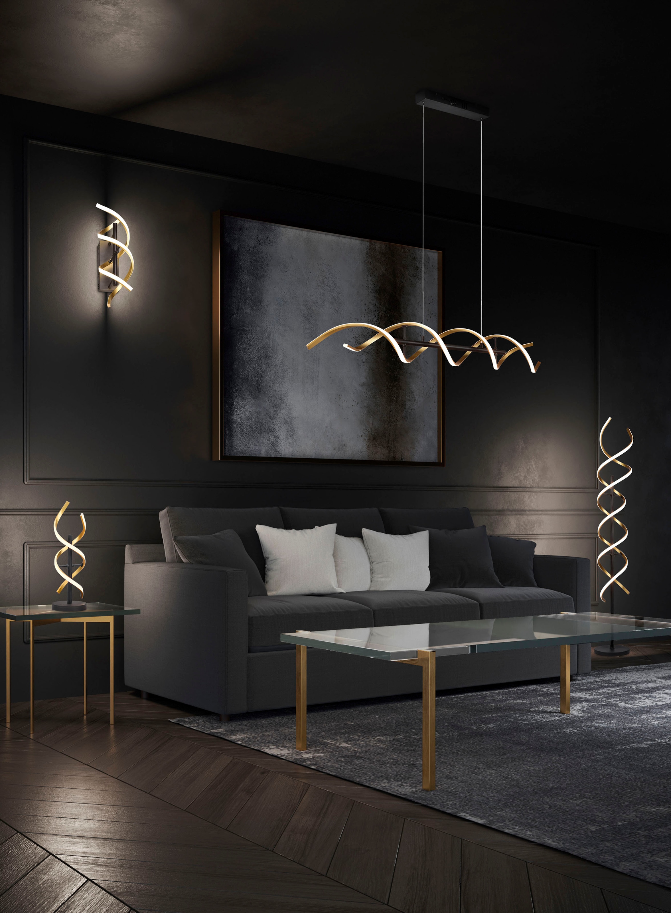 TRIO Leuchten LED Stehlampe »Sequence«, 1 flammig, Leuchtmittel LED-Board | ohne Leuchtmittel, Stehleuchte dimmbar, Lichtfarbe einstellbar, Touch-Steuerung, Memory