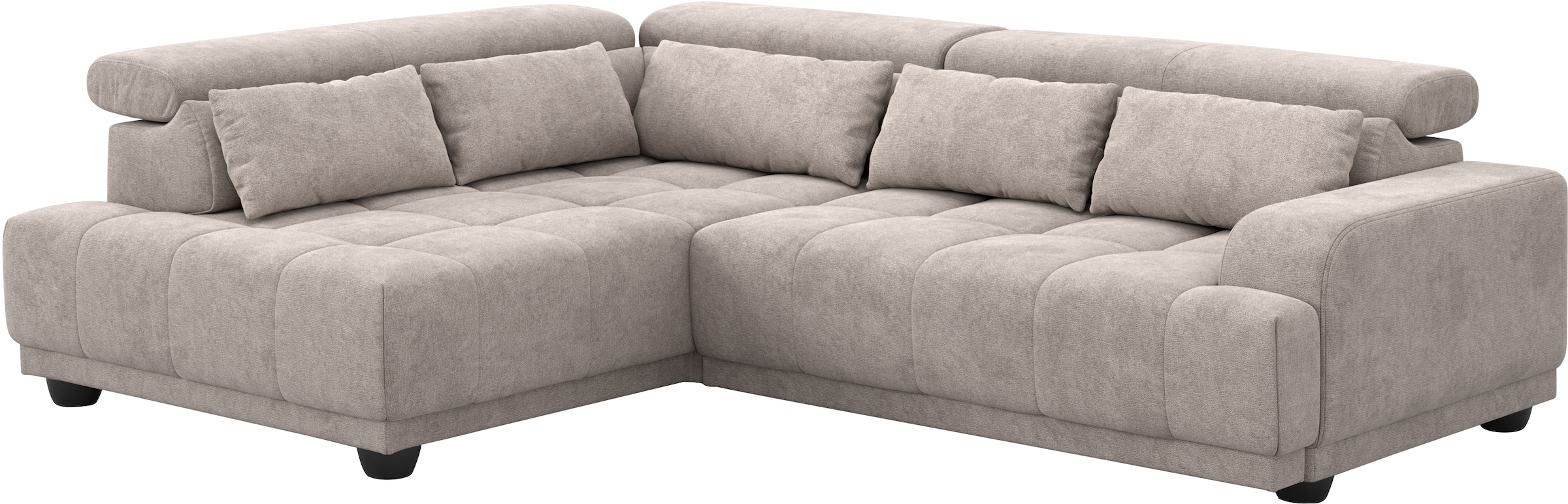 COTTA Ecksofa »Jade - L Form, Sitzbreite 201 cm« inkl. Kopfteilverstellung und Nierenkissen, PUR-Schaumpolsterung