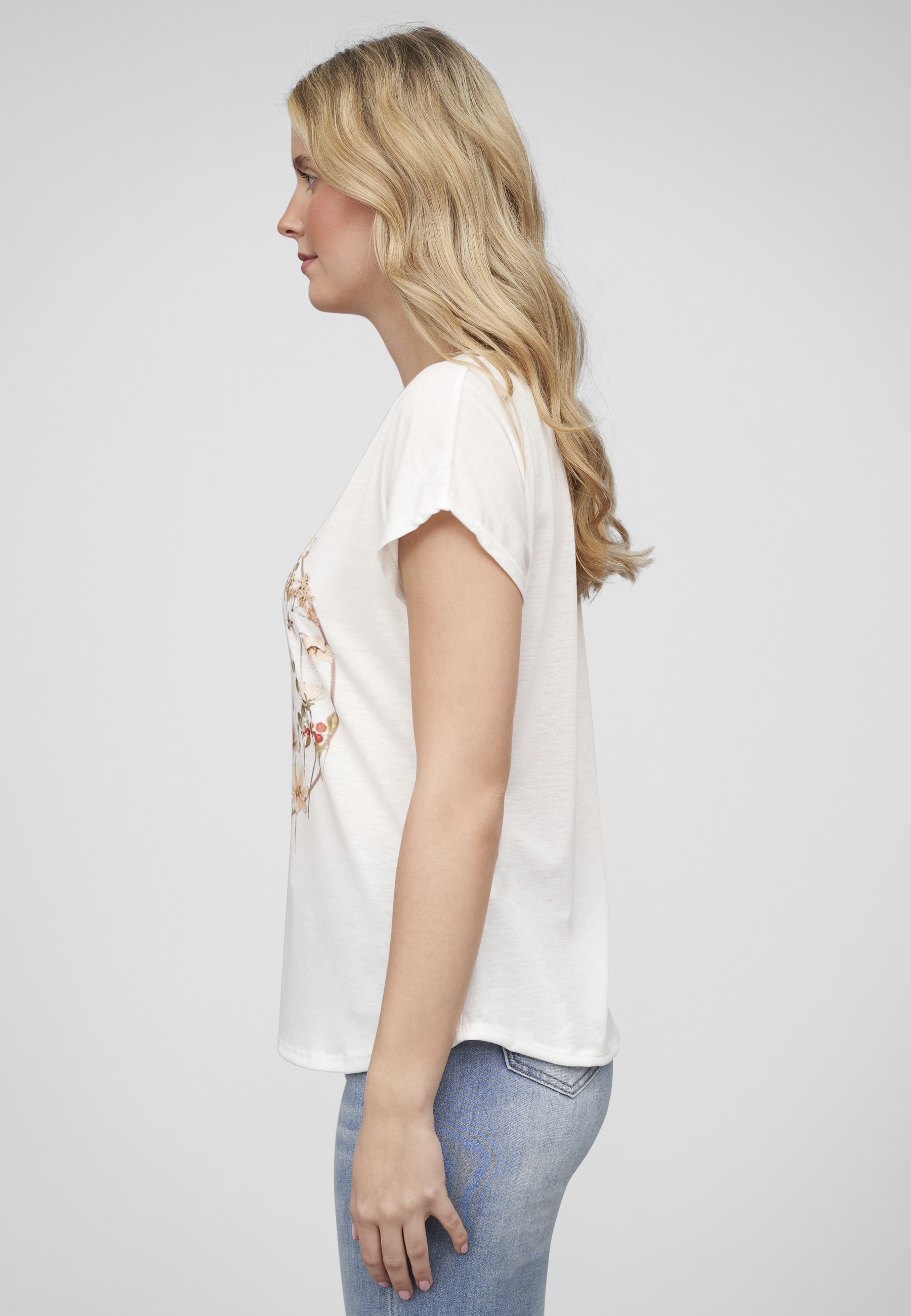 CLOUD 5IVE T-Shirt »CLOUD 5IVE Viskose T-Shirt mit Blumen Print« 1 Stk.