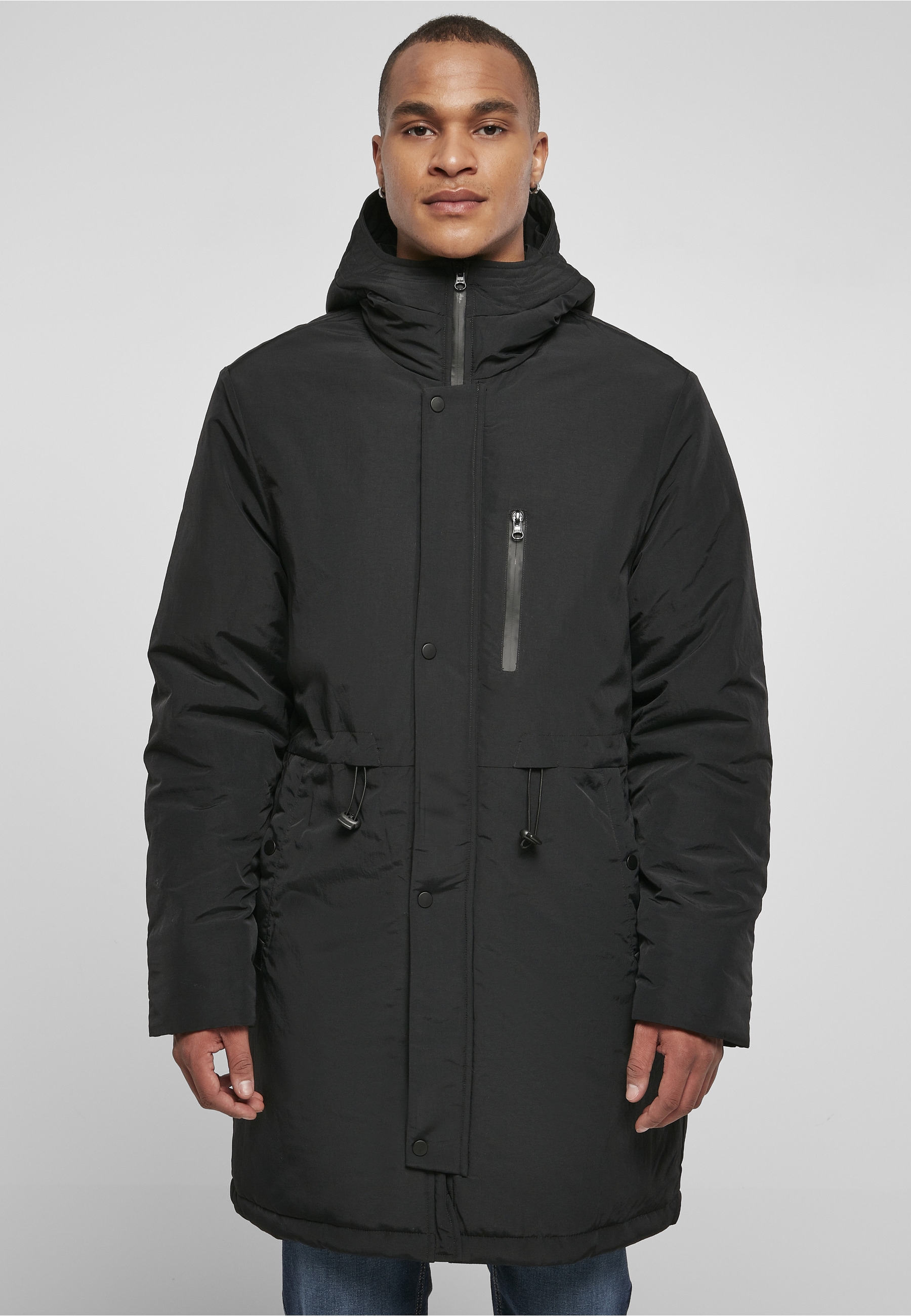 URBAN CLASSICS Winterjacke »Urban Classics Herren Light Parka« 1 Stk. tlg. mit Kapuze