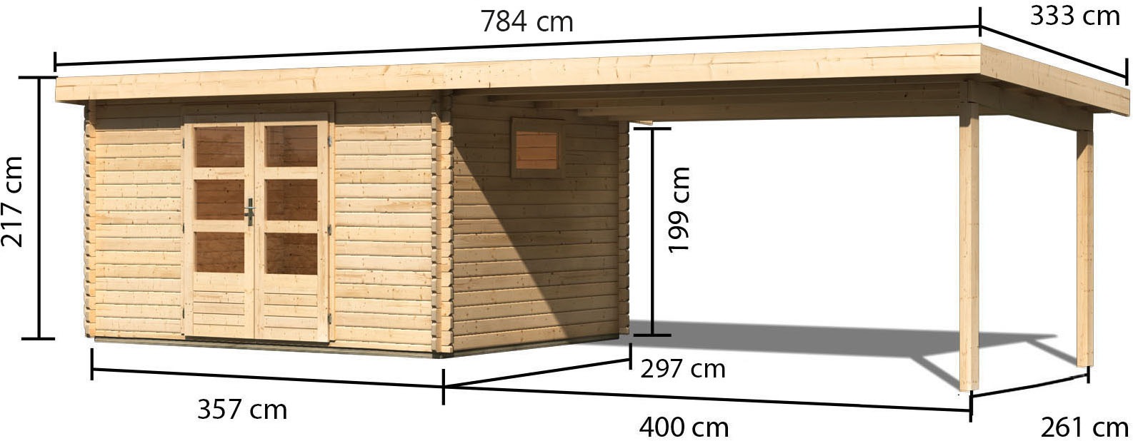 Karibu Gartenhaus »Trittau 4«, aus hochwertiger nordischer Fichte