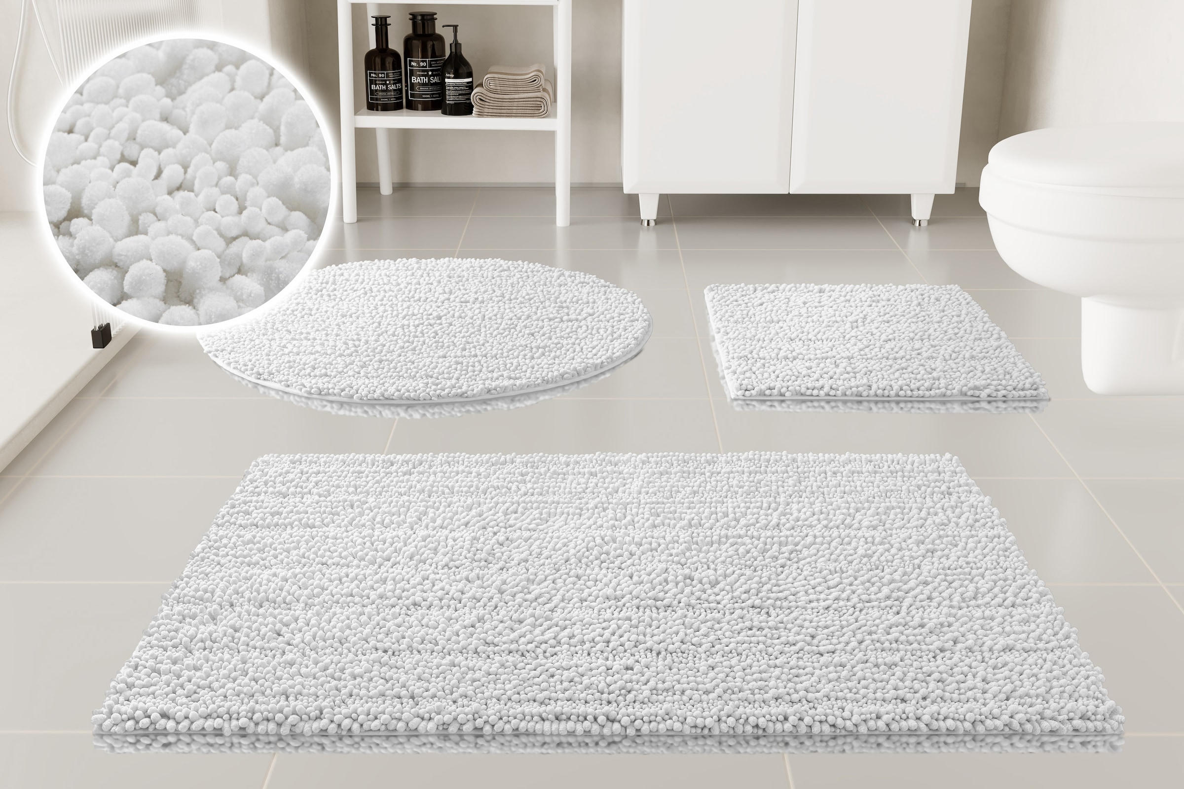 OTTO home Badematte »Torrni« Höhe 22 mm rutschhemmend beschichtet fußbodenheizungsgeeignet | schnell trocknend Badteppich, getuftet, modern, Uni, antirutsch, flauschig, hochflor
