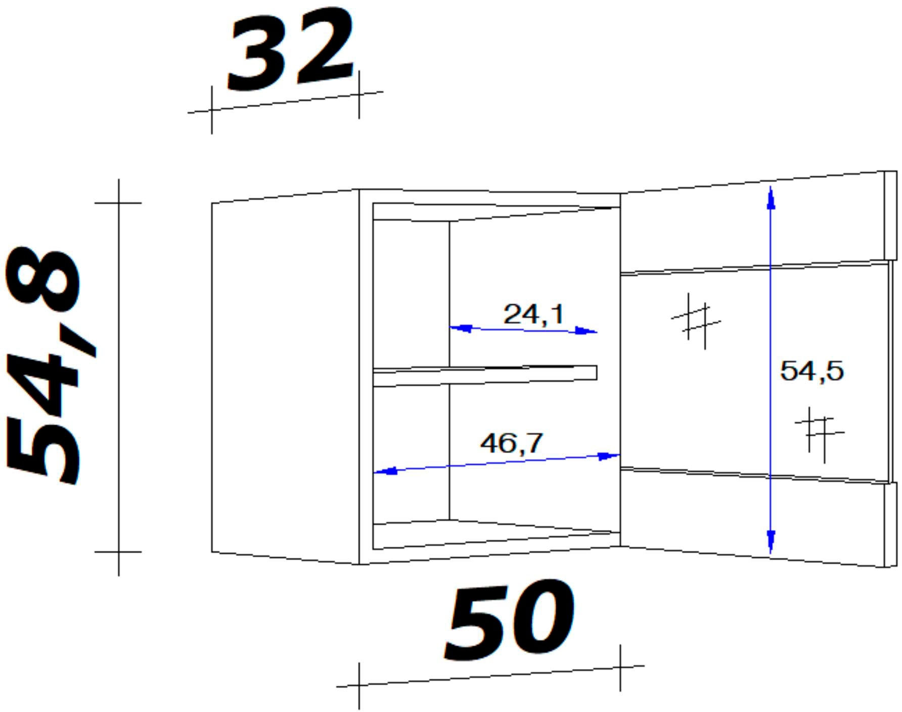 54,8 32 Stollenglastüren mit 50 %Sale x x »Nepal«, im x Flex-Well Glashängeschrank T) H jetzt x cm, (B