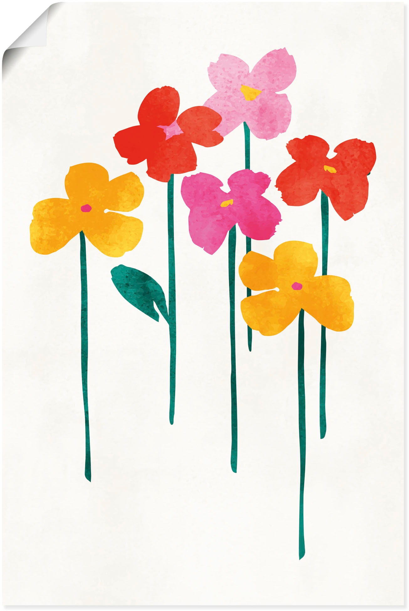 Artland Wandbild »Kleine glückliche Blumen«, Blumenbilder, (1 St.), als Leinwandbild, Poster in verschied. Größen