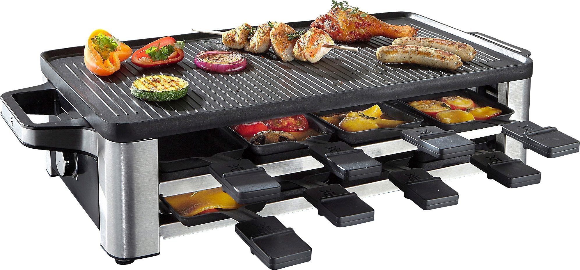 WMF Raclette »LONO«, 8 St. Raclettepfännchen, 1500 W, Wnede-Grillplatte, an günstig online kaufen